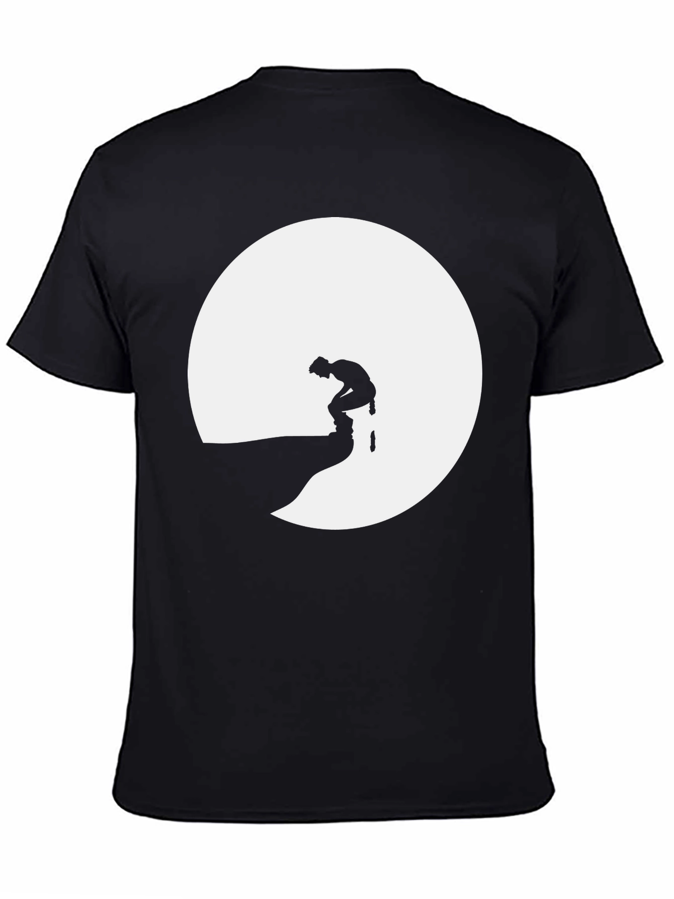 Silhouette Graphic Tee - Black Crew Neck T-Shirt