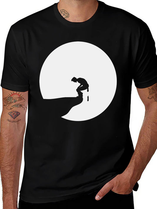 Silhouette Graphic Tee - Black Crew Neck T-Shirt