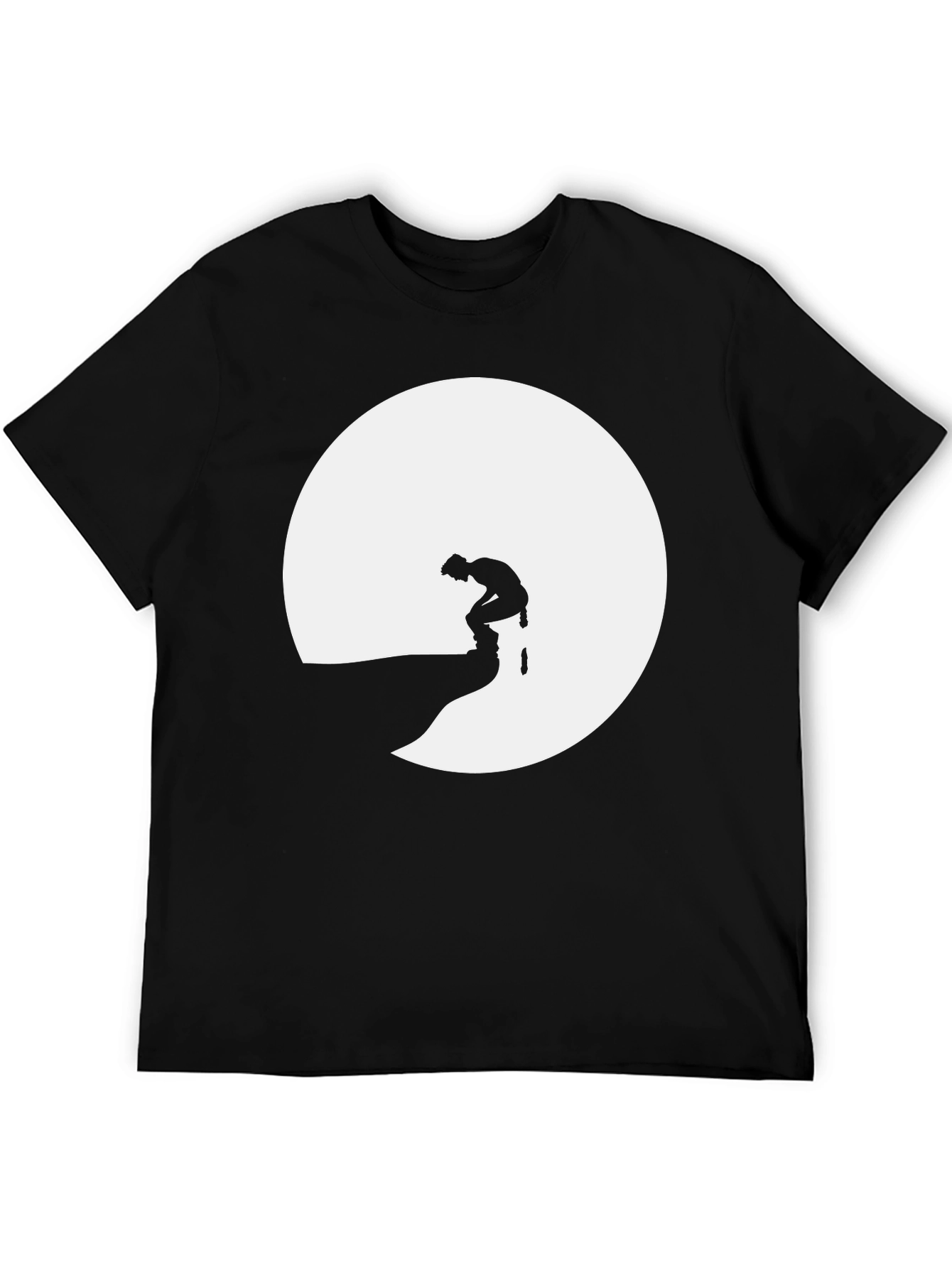 Silhouette Graphic Tee - Black Crew Neck T-Shirt