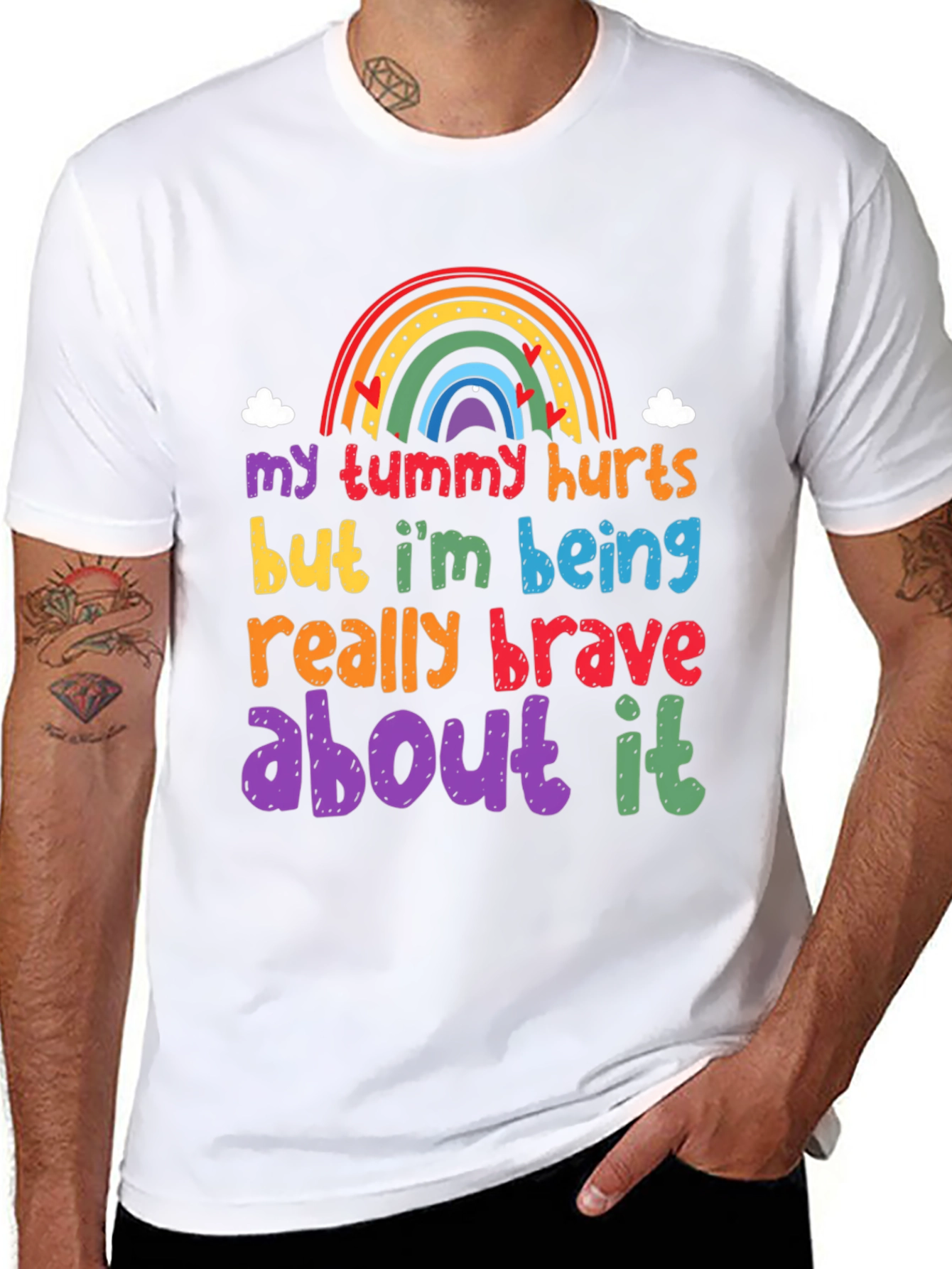 My Tummy Hurts Brave Rainbow Graphic Tee