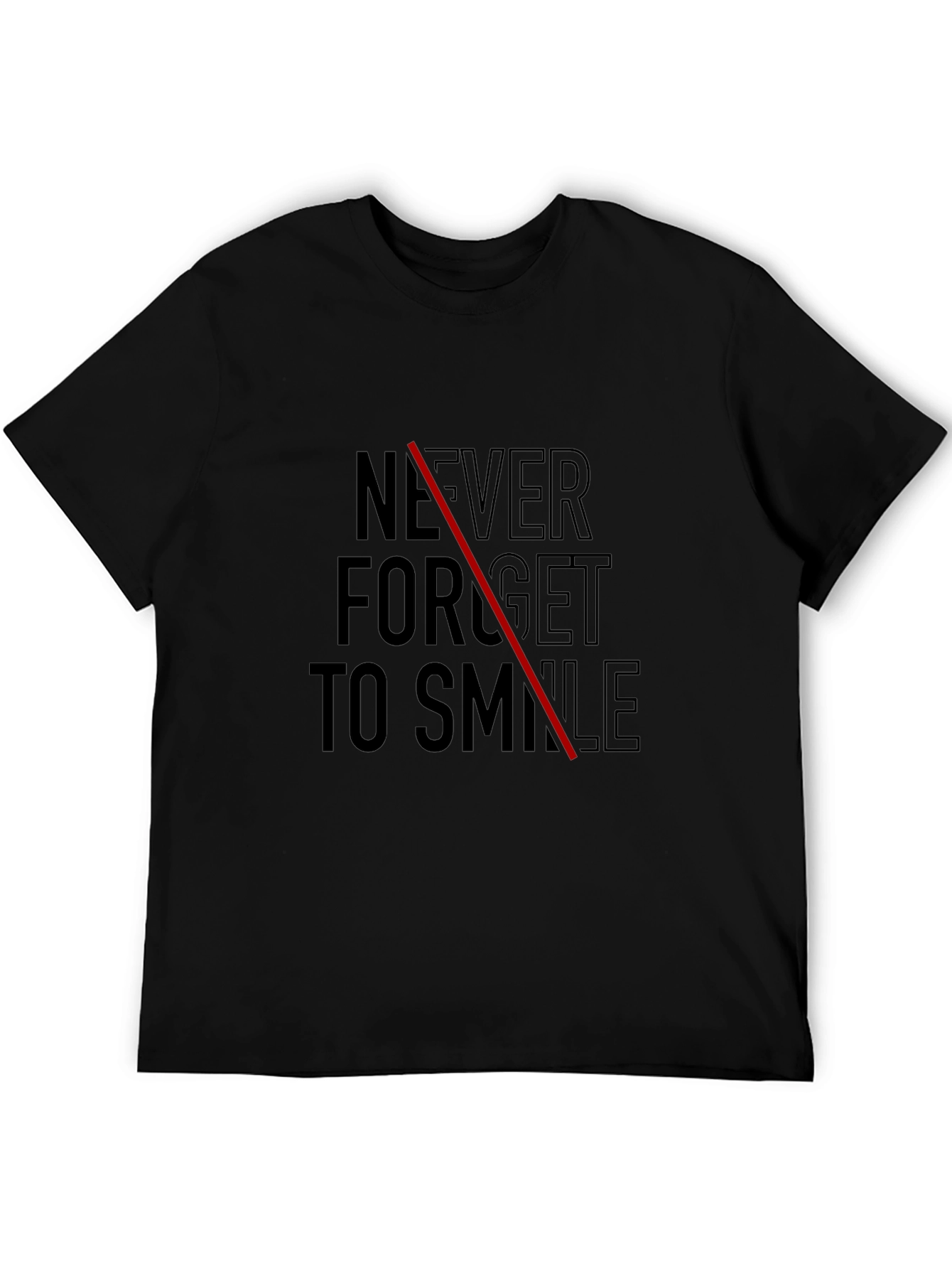 Never Forget To Smile Black Graphic Tee