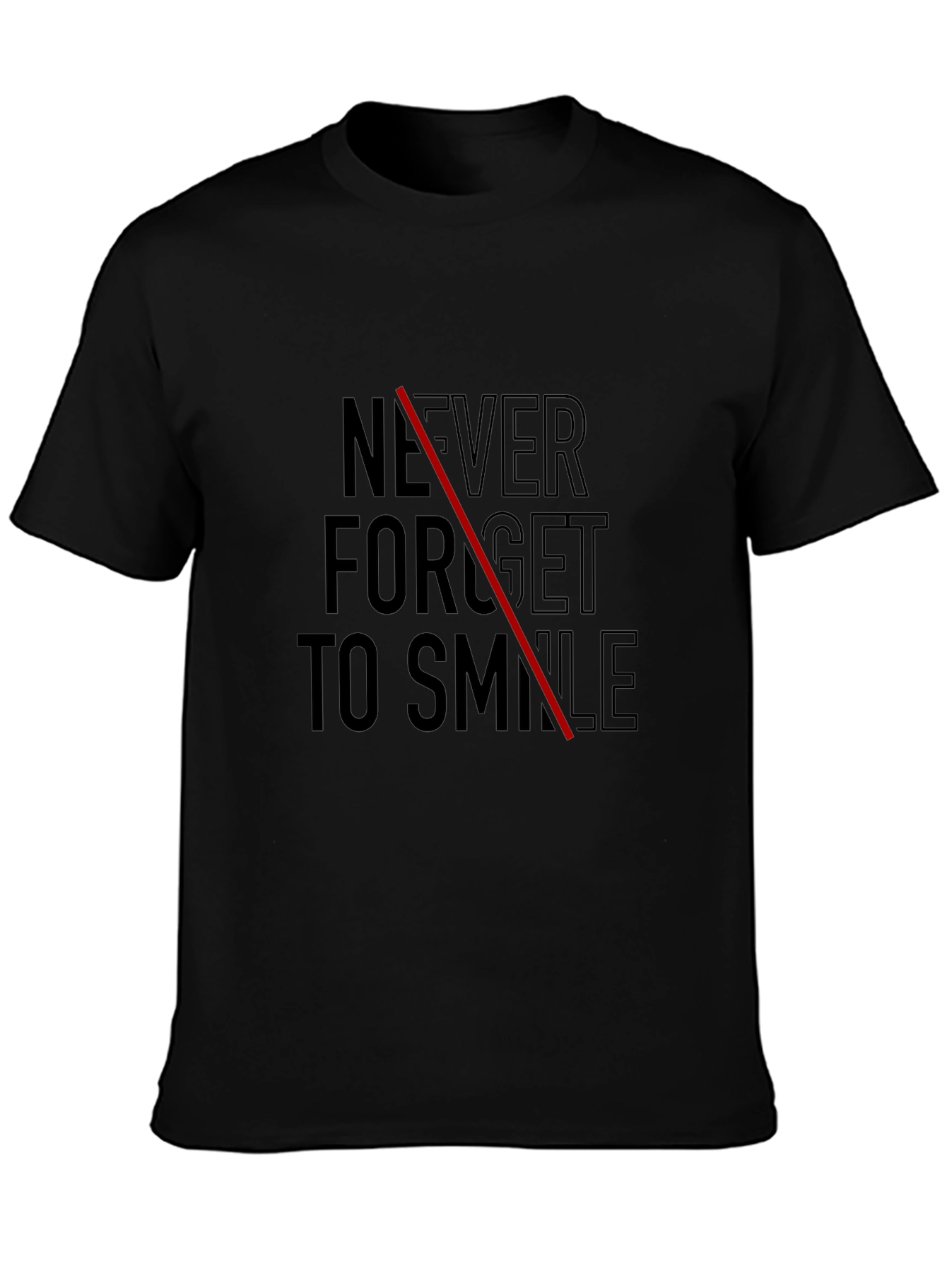 Never Forget To Smile Black Graphic Tee