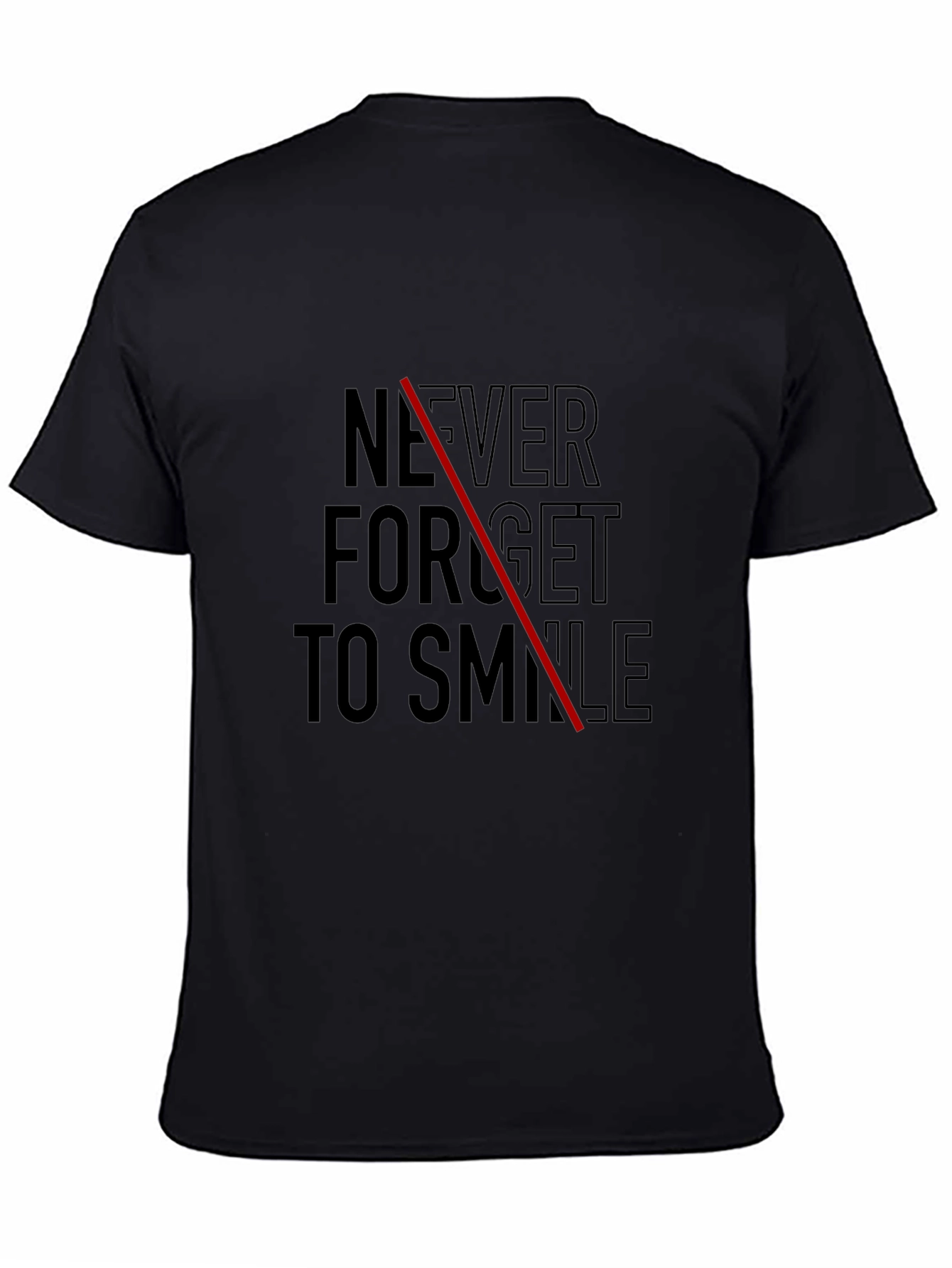 Never Forget To Smile Black Graphic Tee