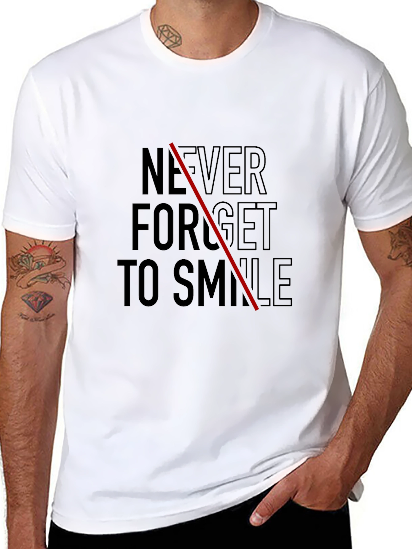 Never Forget To Smile Black Graphic Tee