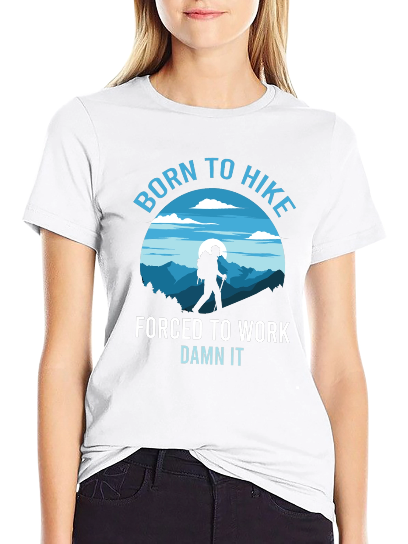 Born to Hike Mens Black Graphic T-Shirt