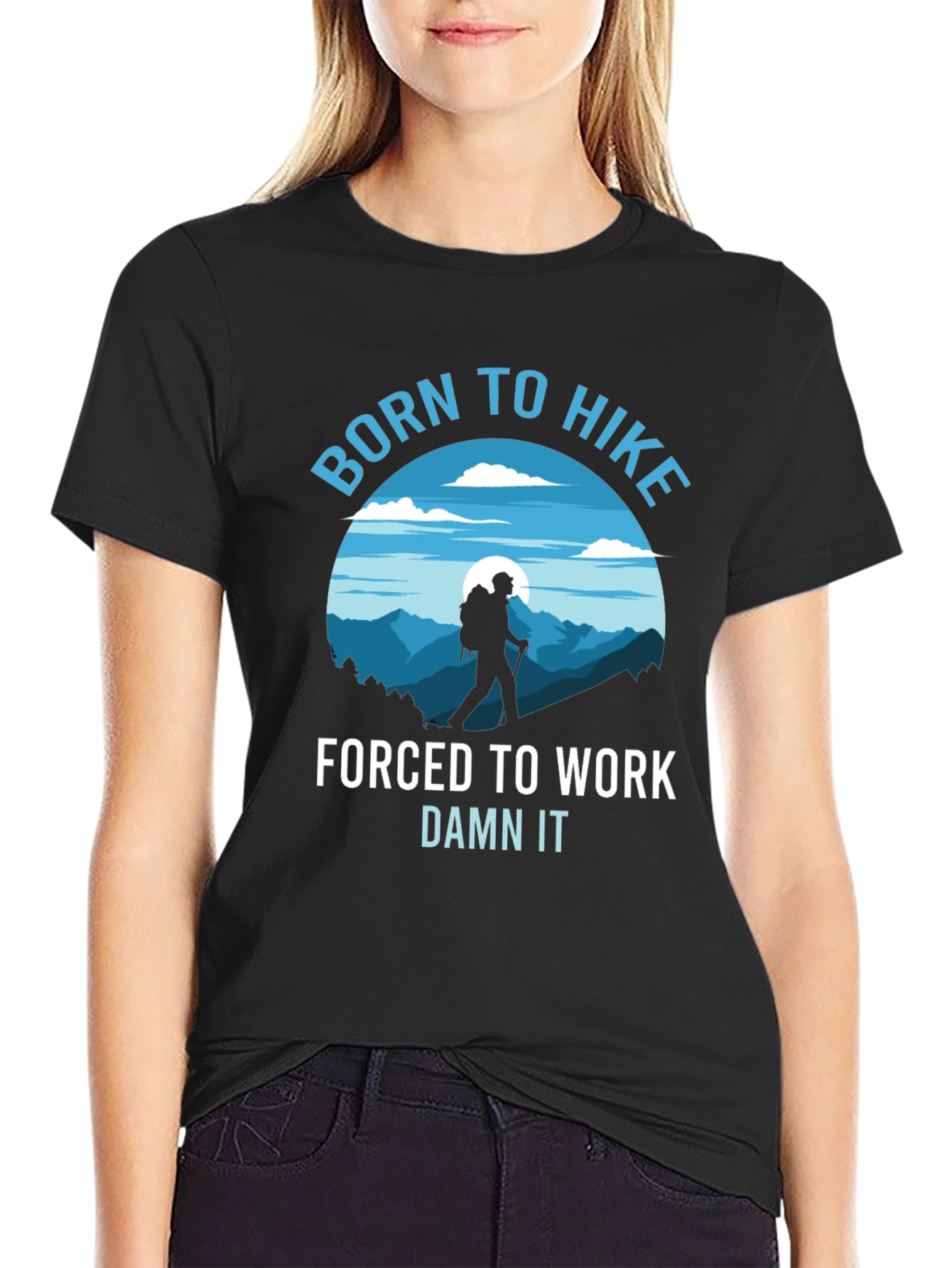 Born to Hike Mens Black Graphic T-Shirt