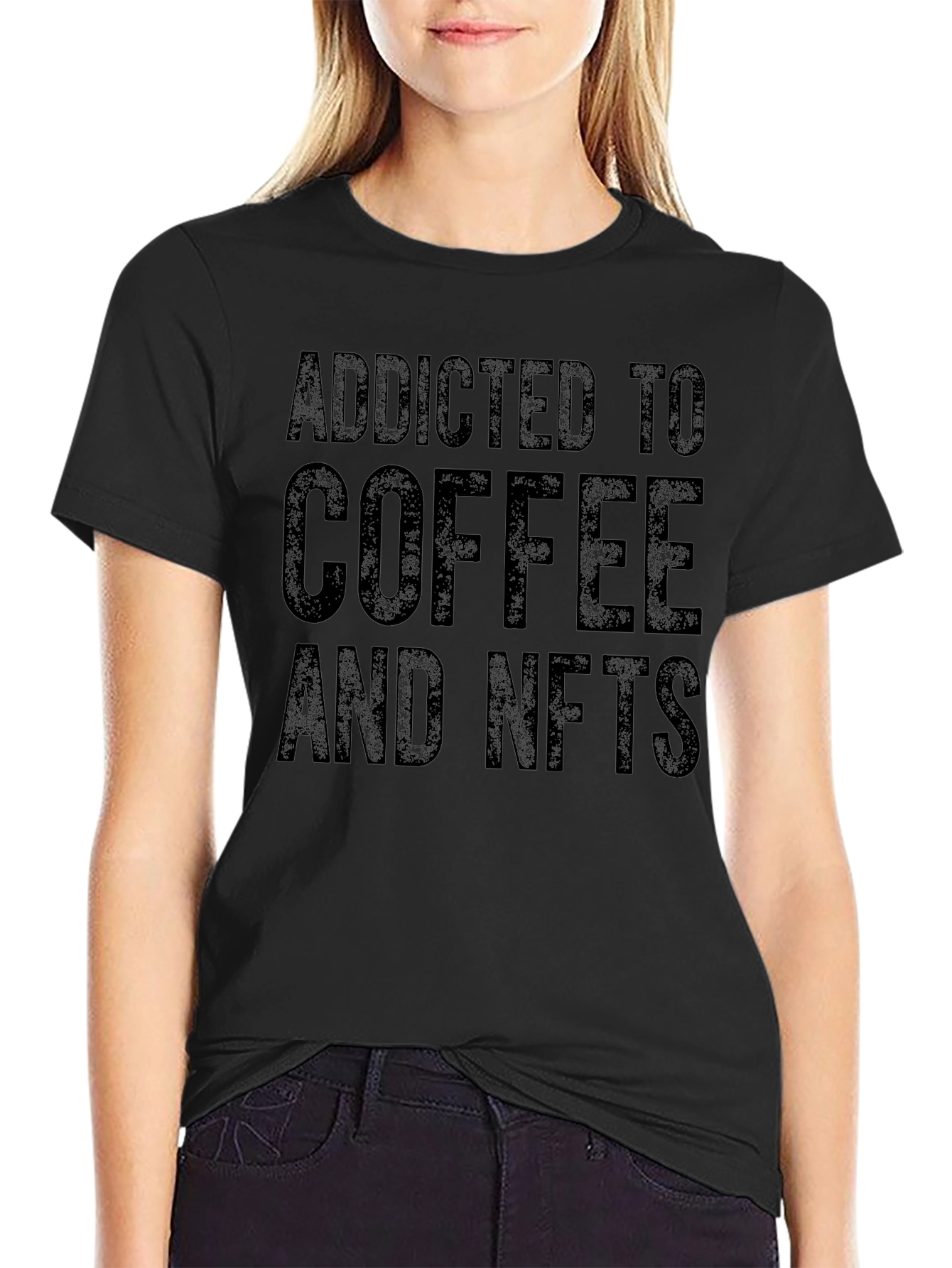 Addicted to Coffee & NFTs Black Tee