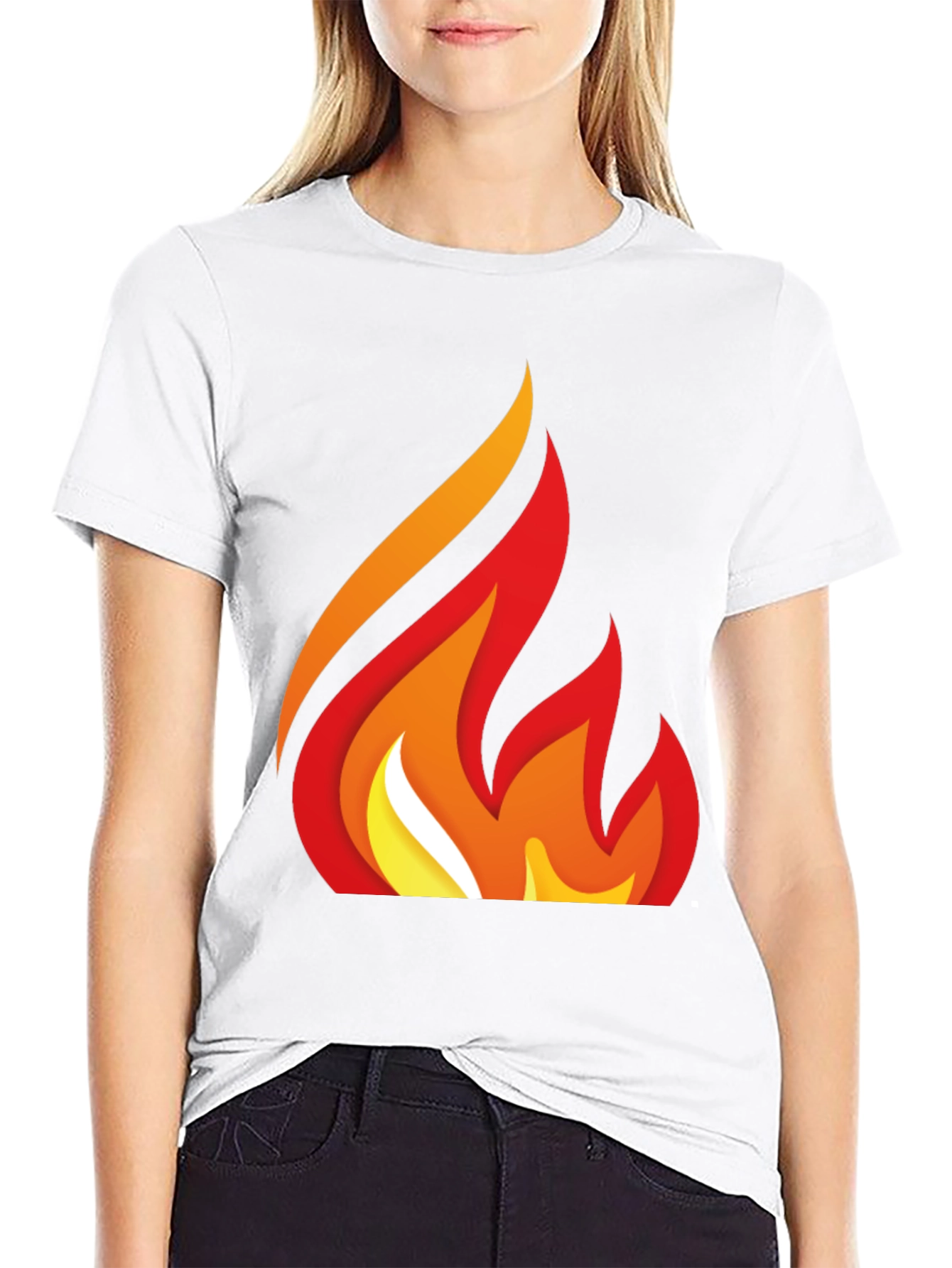 Bold Flame Graphic Black T-Shirt