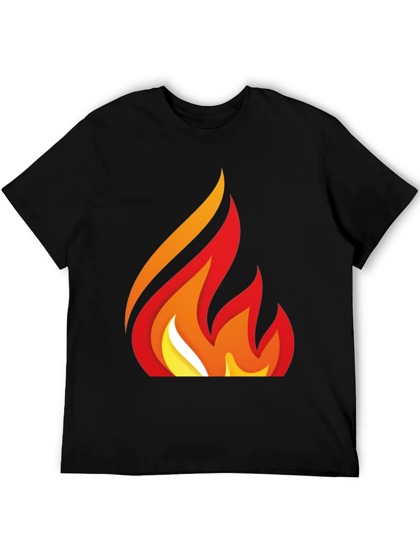 Bold Flame Graphic Black T-Shirt