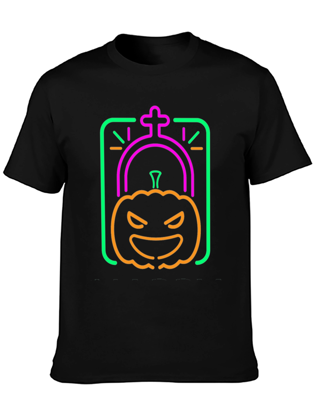 Neon Halloween Pumpkin Grave T-Shirt