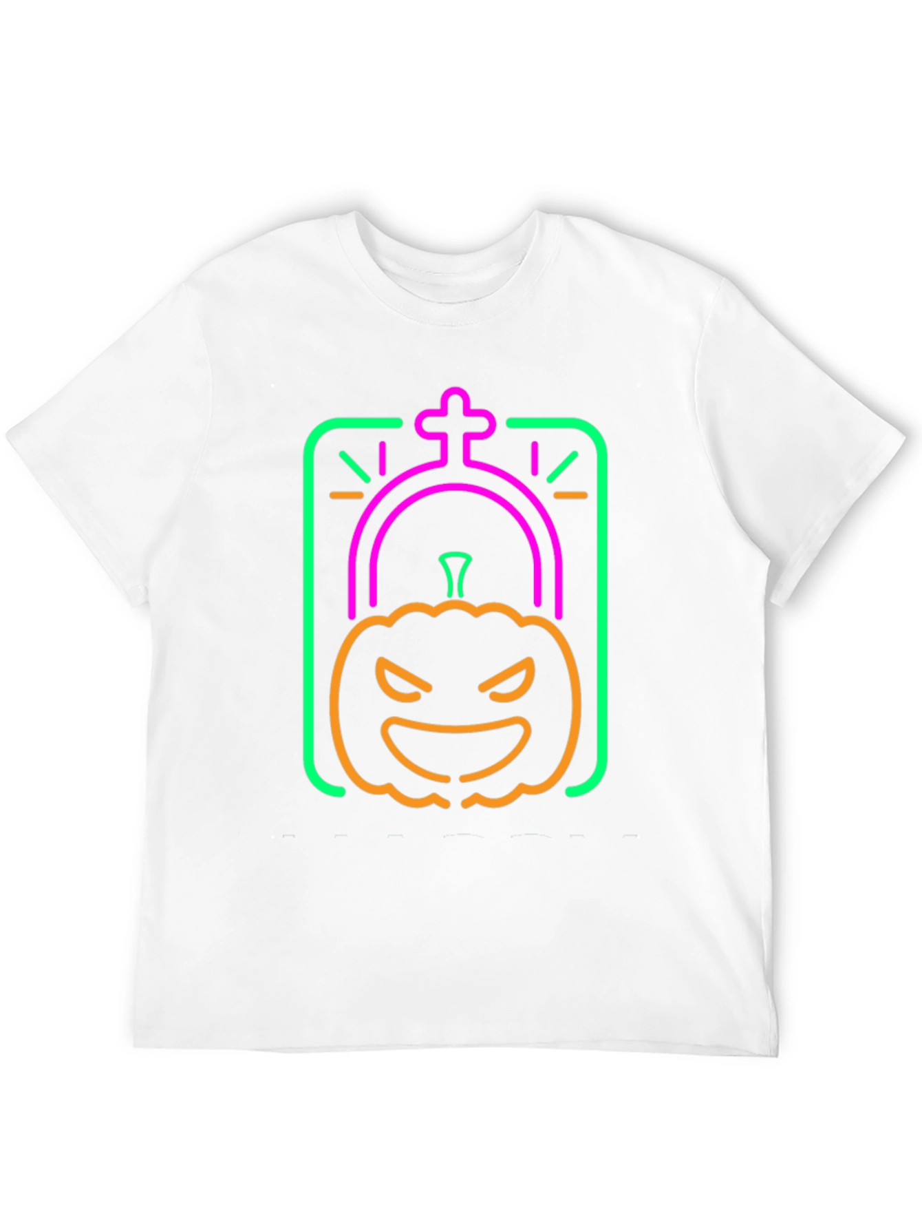Neon Halloween Pumpkin Grave T-Shirt