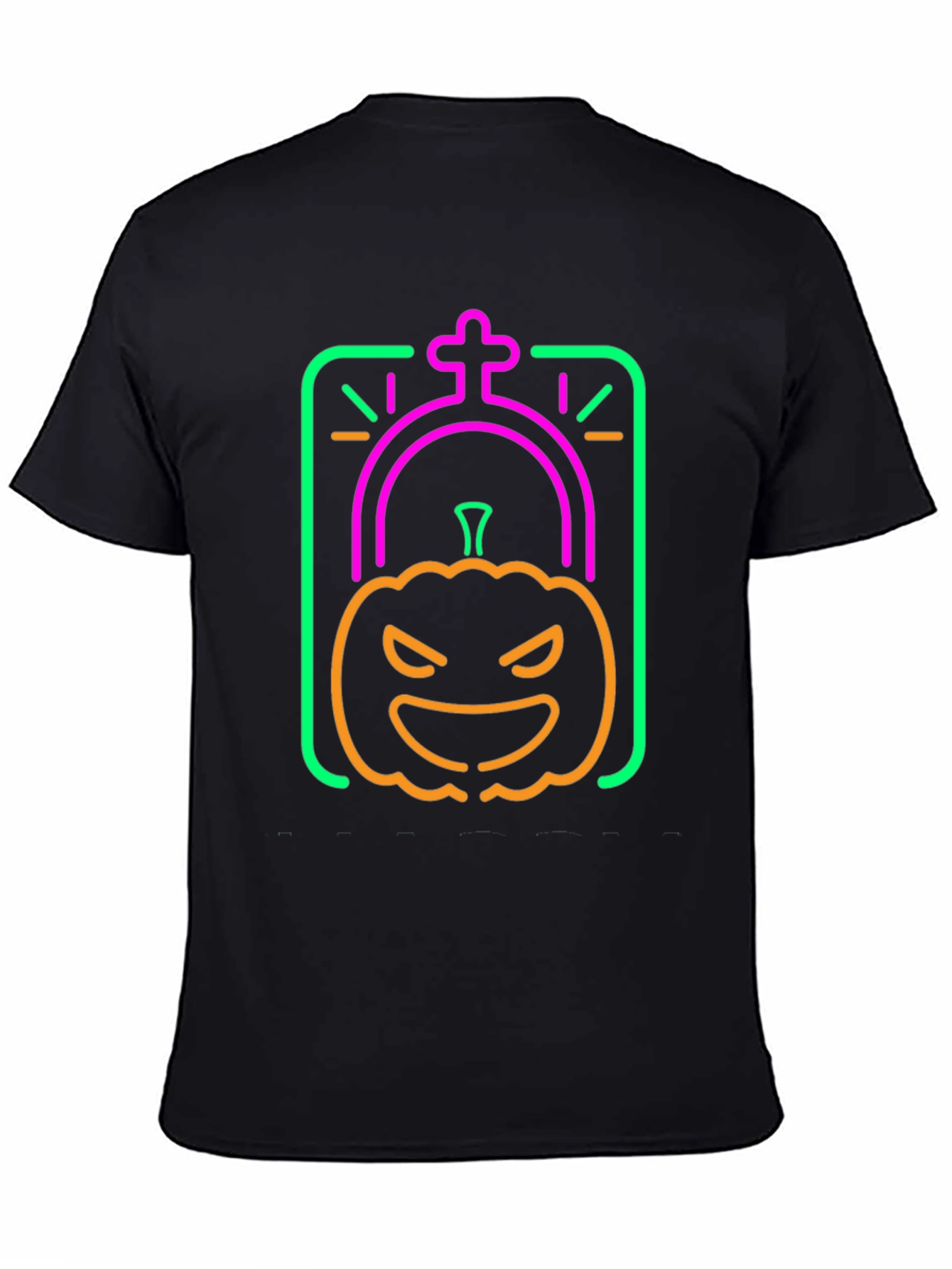 Neon Halloween Pumpkin Grave T-Shirt