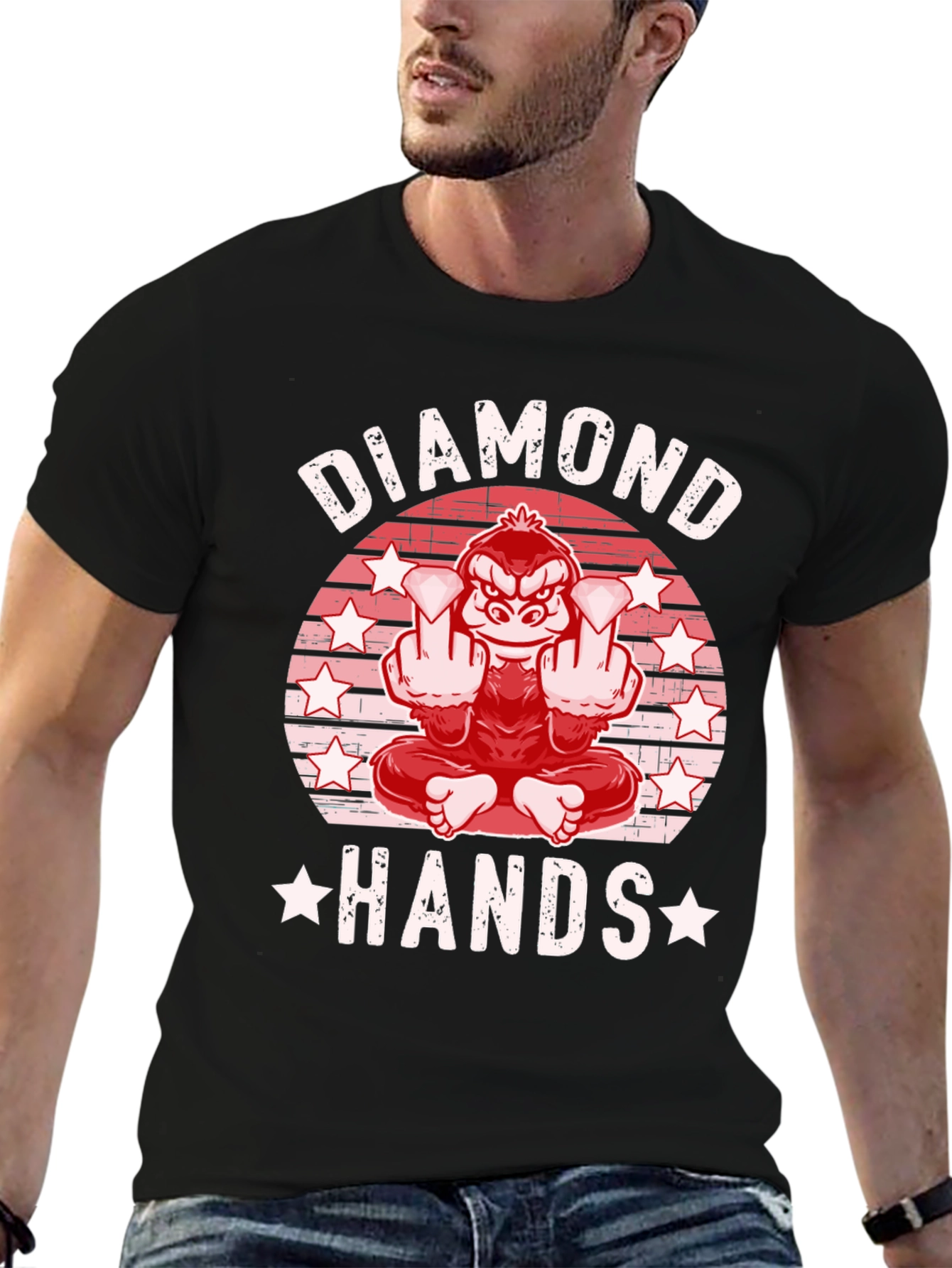 Diamond Hands Graphic Tee - Meme T-Shirt
