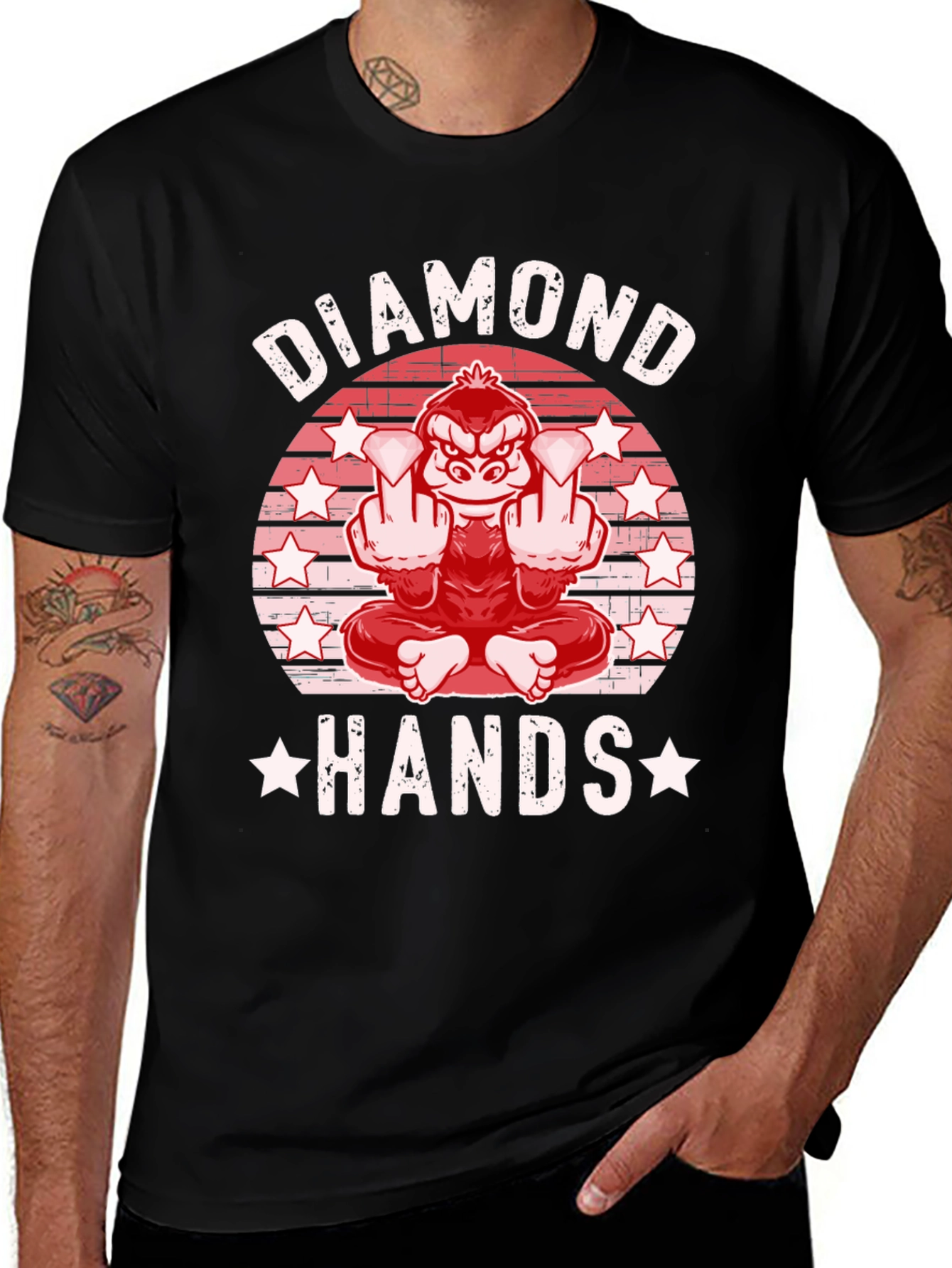 Diamond Hands Graphic Tee - Meme T-Shirt