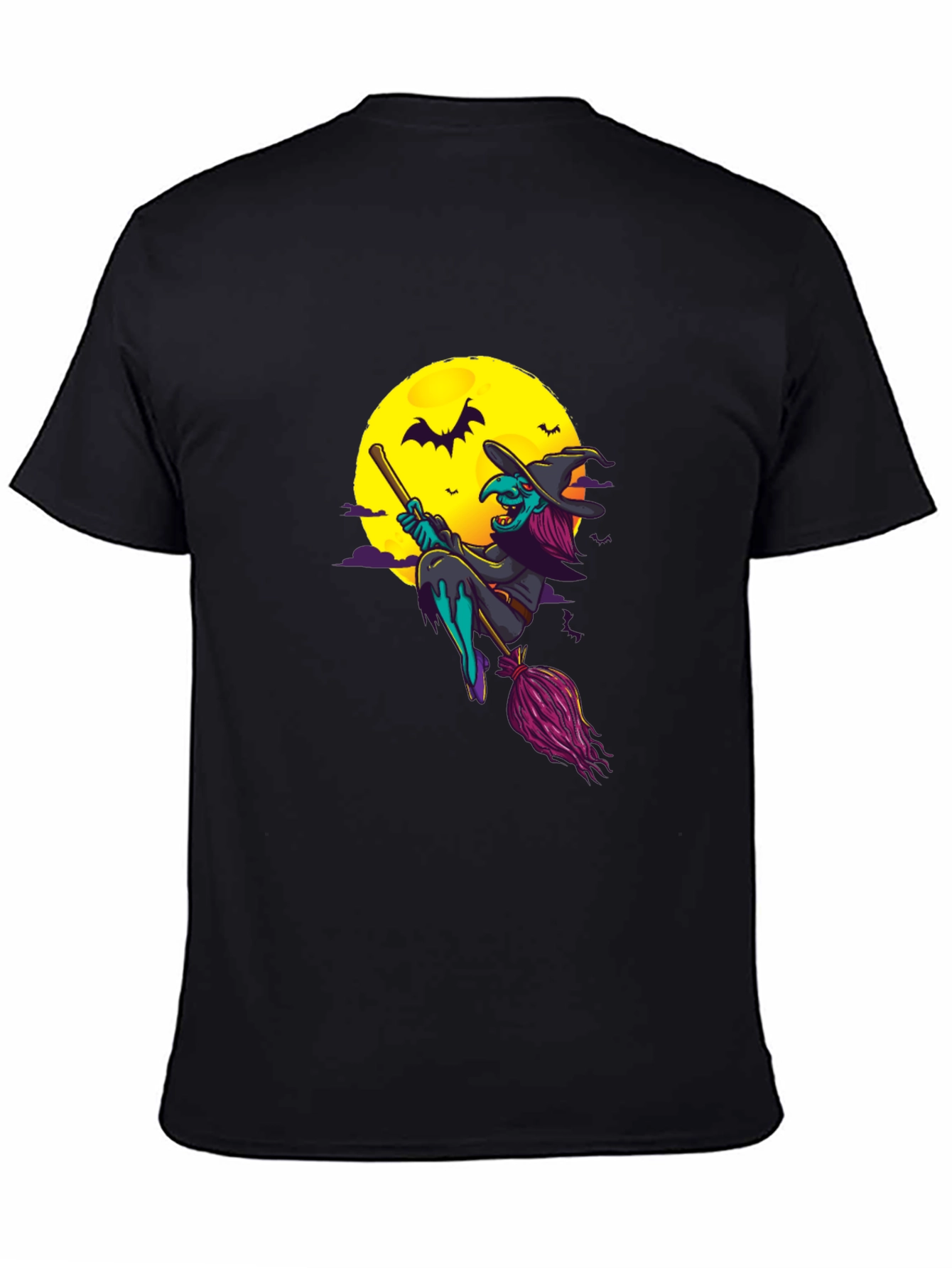 Witch on Broom Halloween T-Shirt