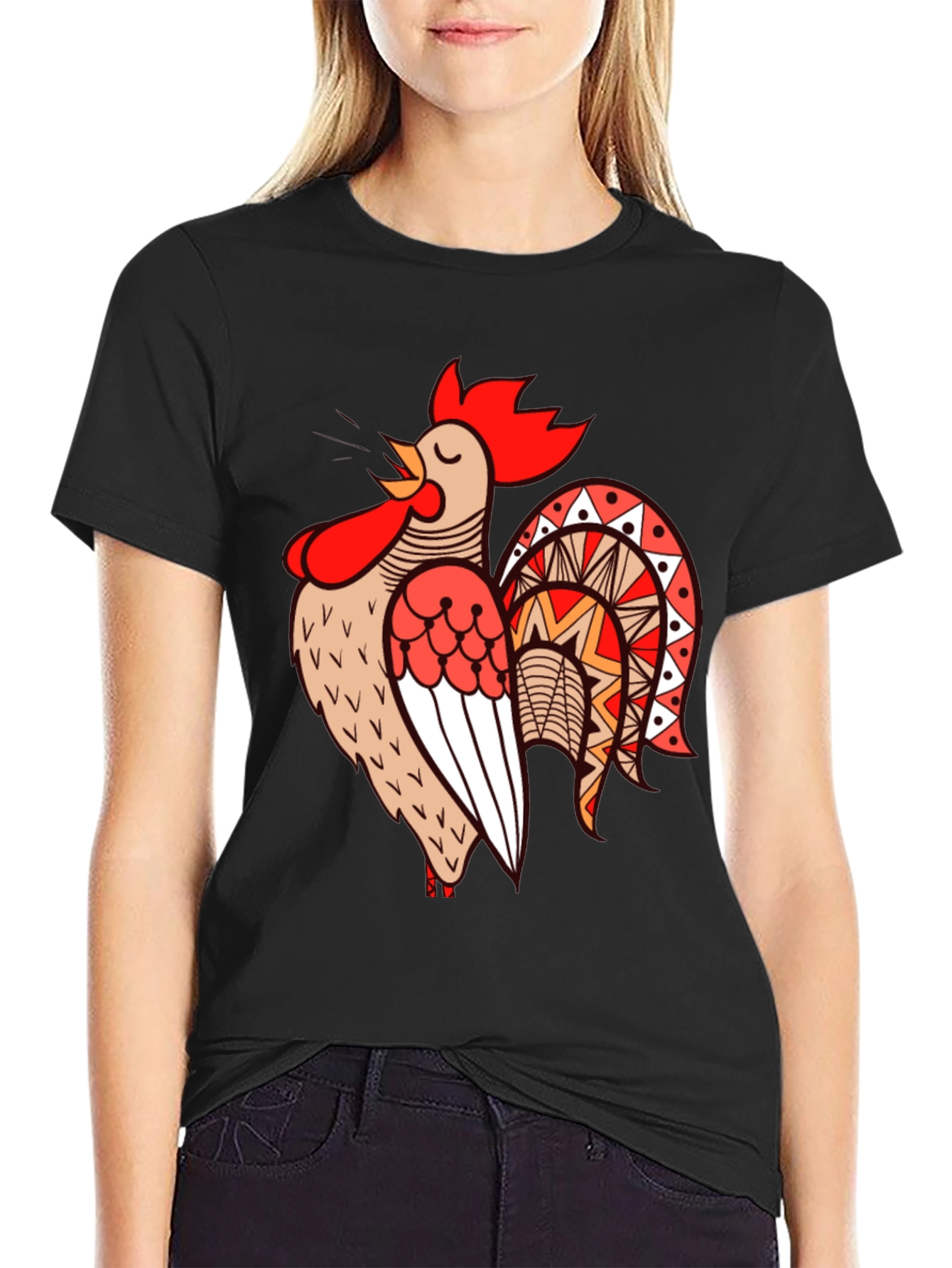 Rooster Graphic T-Shirt - Cool Bird Tee