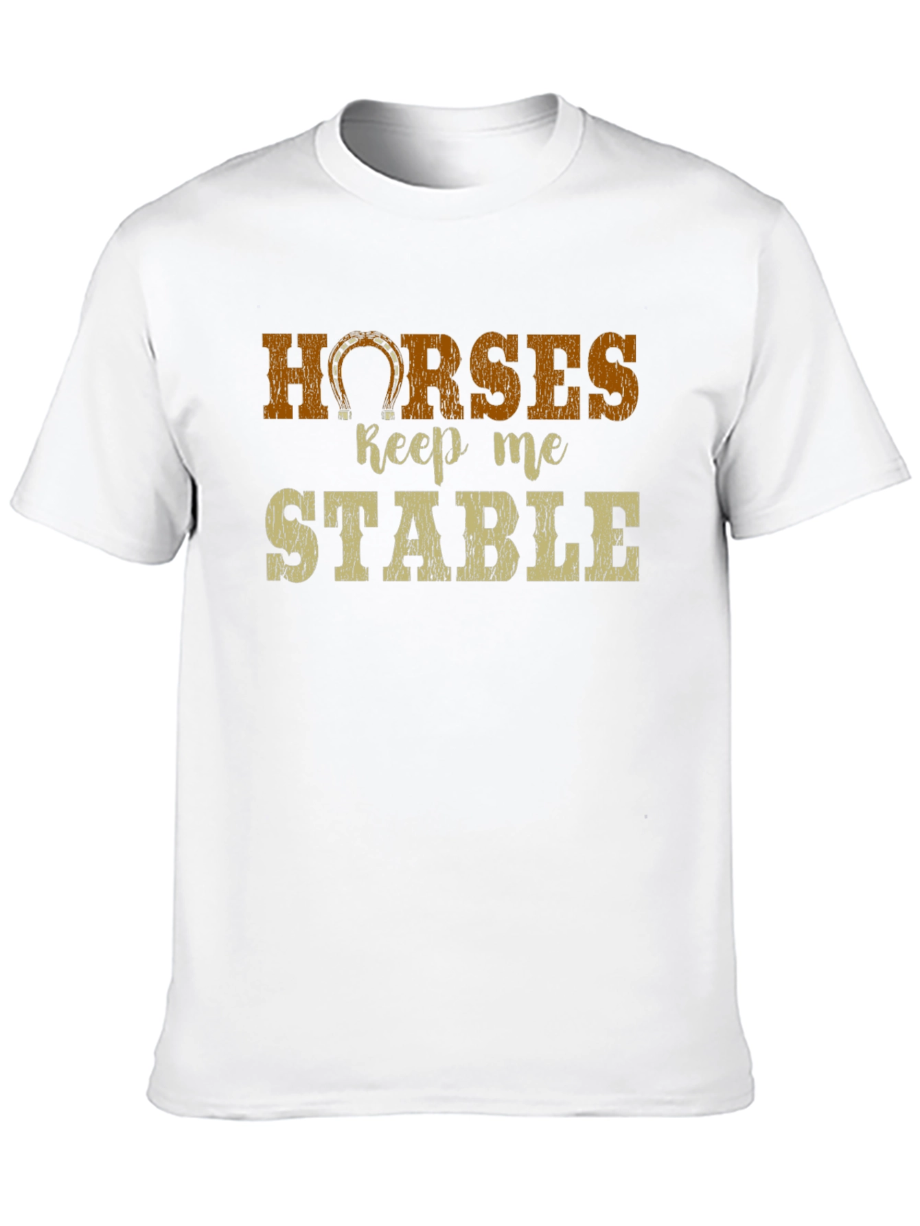 Horses Keep Me Stable Black T-Shirt