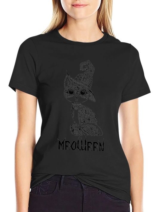 Meowween Black T-Shirt - Halloween Cat Tee