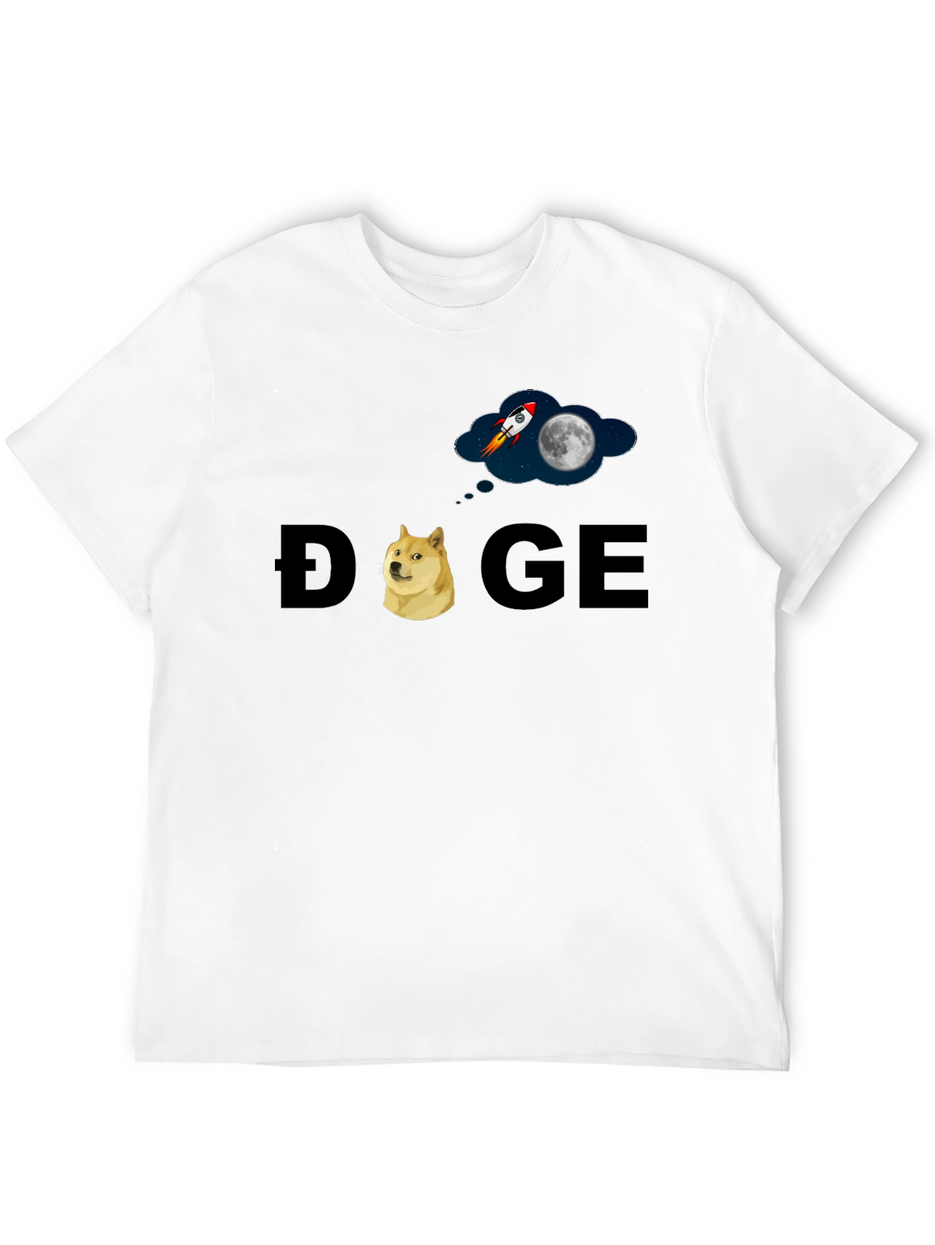 Doge to the Moon T-Shirt - Black Cotton Blend