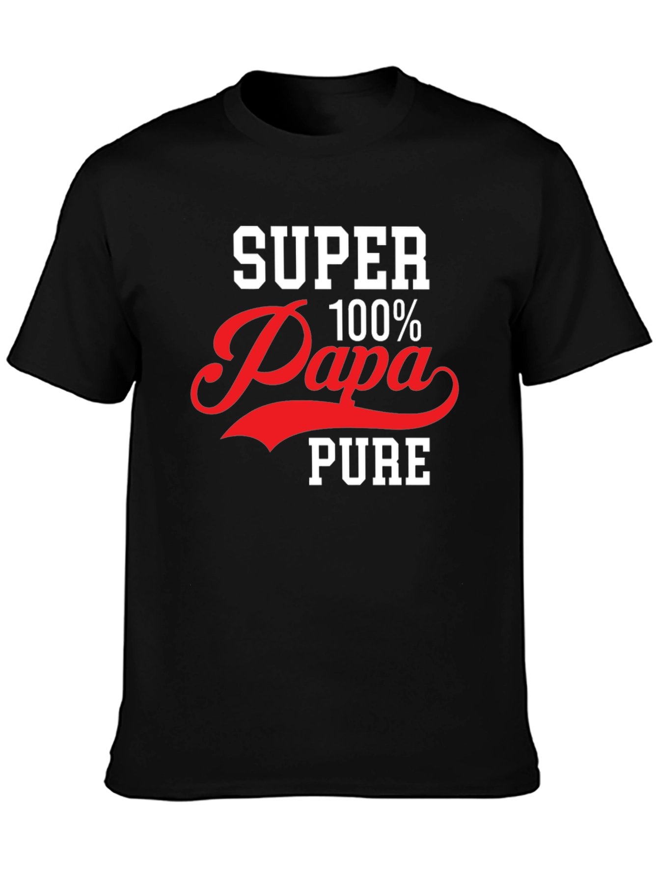Super Papa 100% Pure Graphic T-Shirt - Black