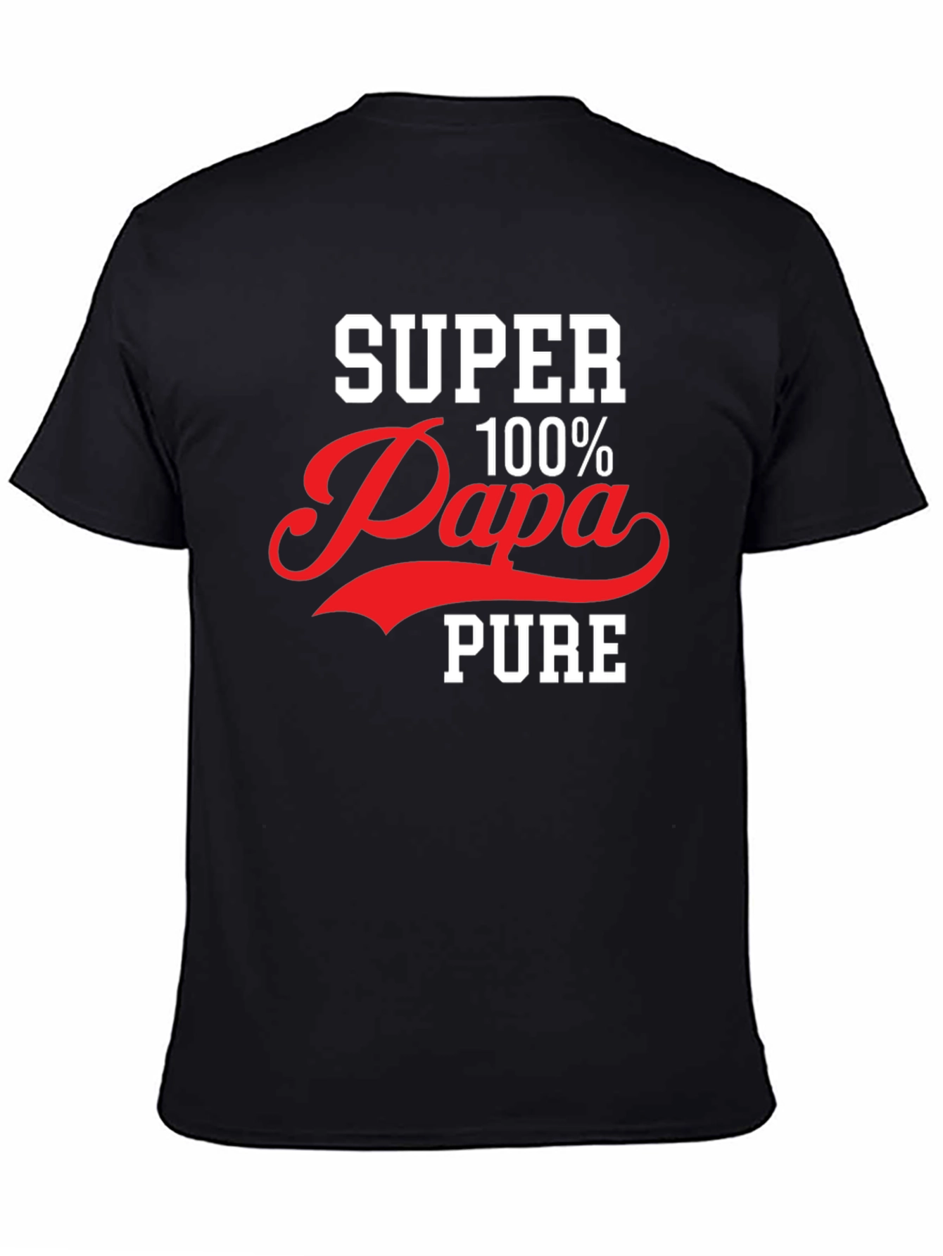 Super Papa 100% Pure Graphic T-Shirt - Black