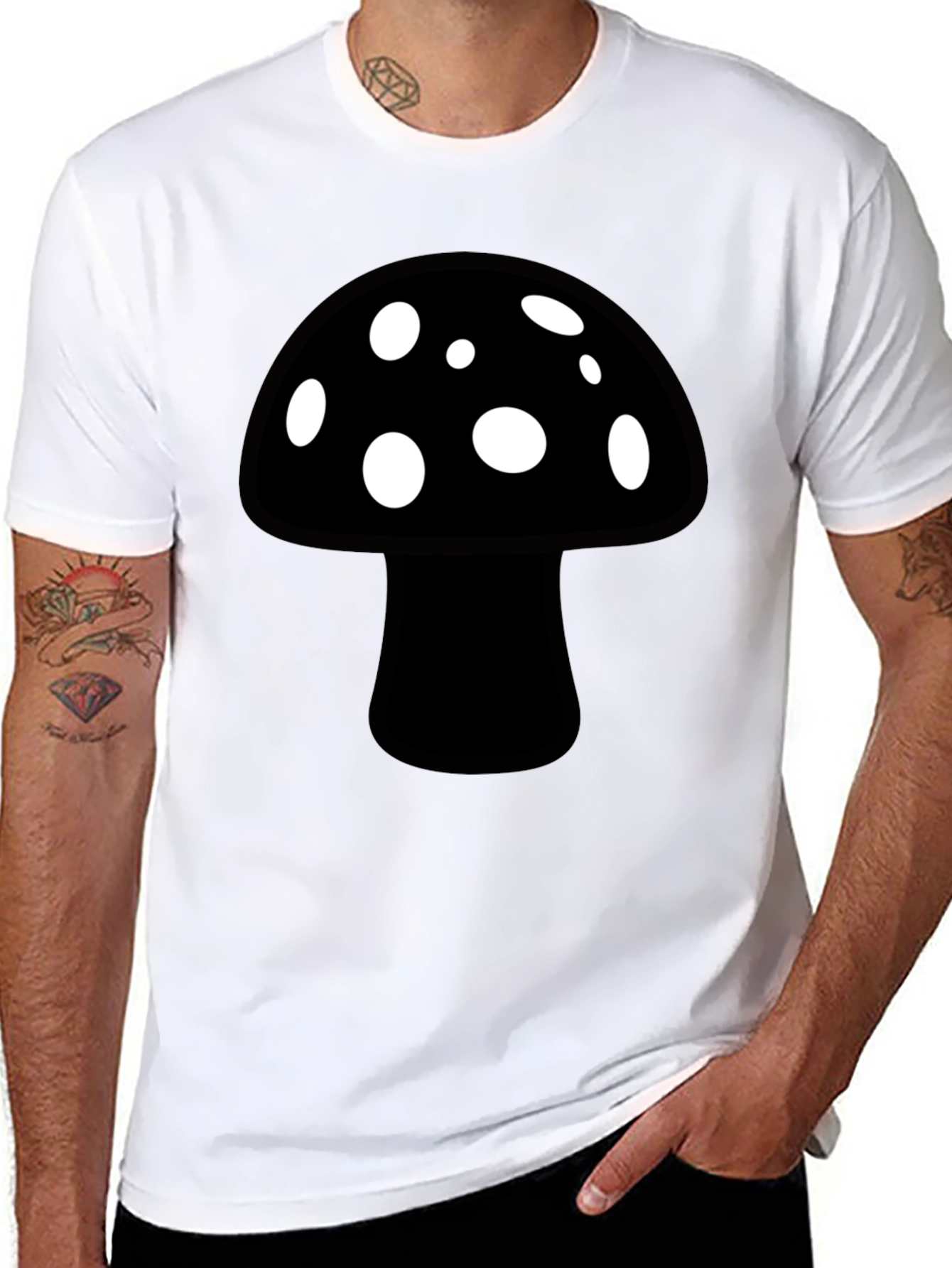 Mushroom Graphic Black T-Shirt