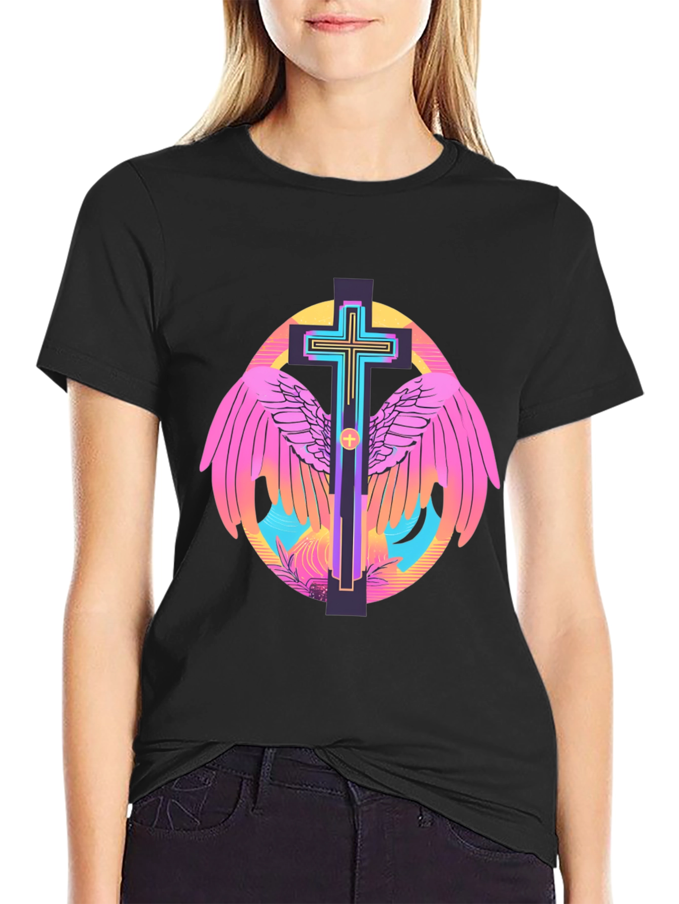 Winged Cross Graphic Tee - Stylish Christian Apparel