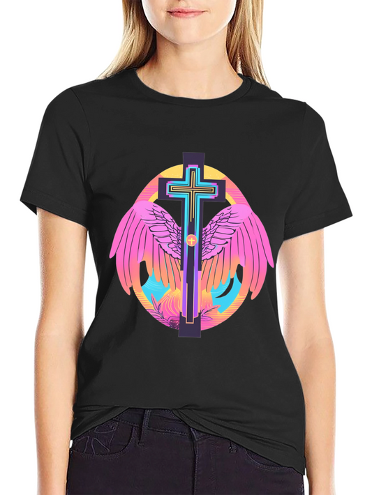 Winged Cross Graphic Tee - Stylish Christian Apparel