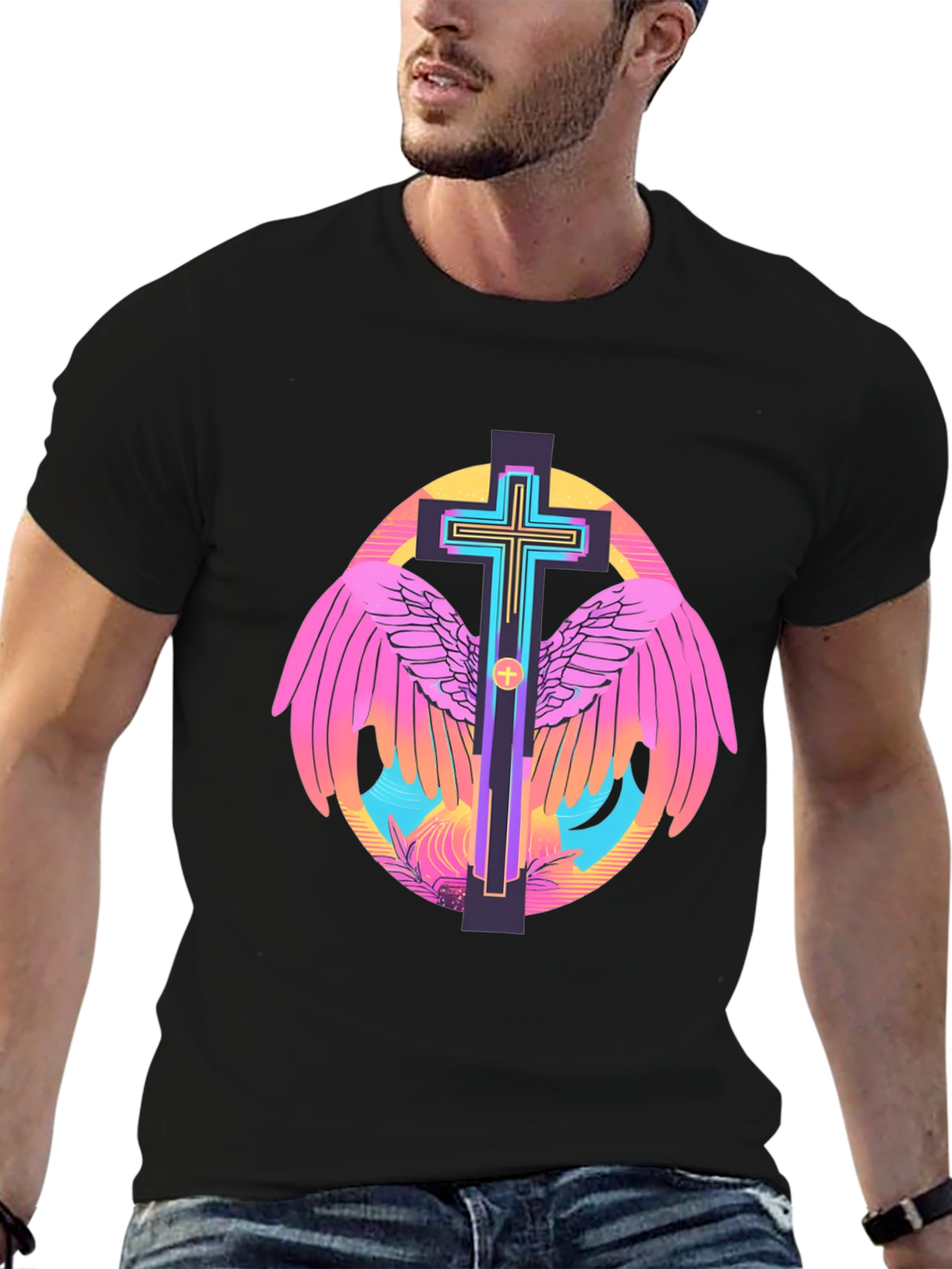 Winged Cross Graphic Tee - Stylish Christian Apparel