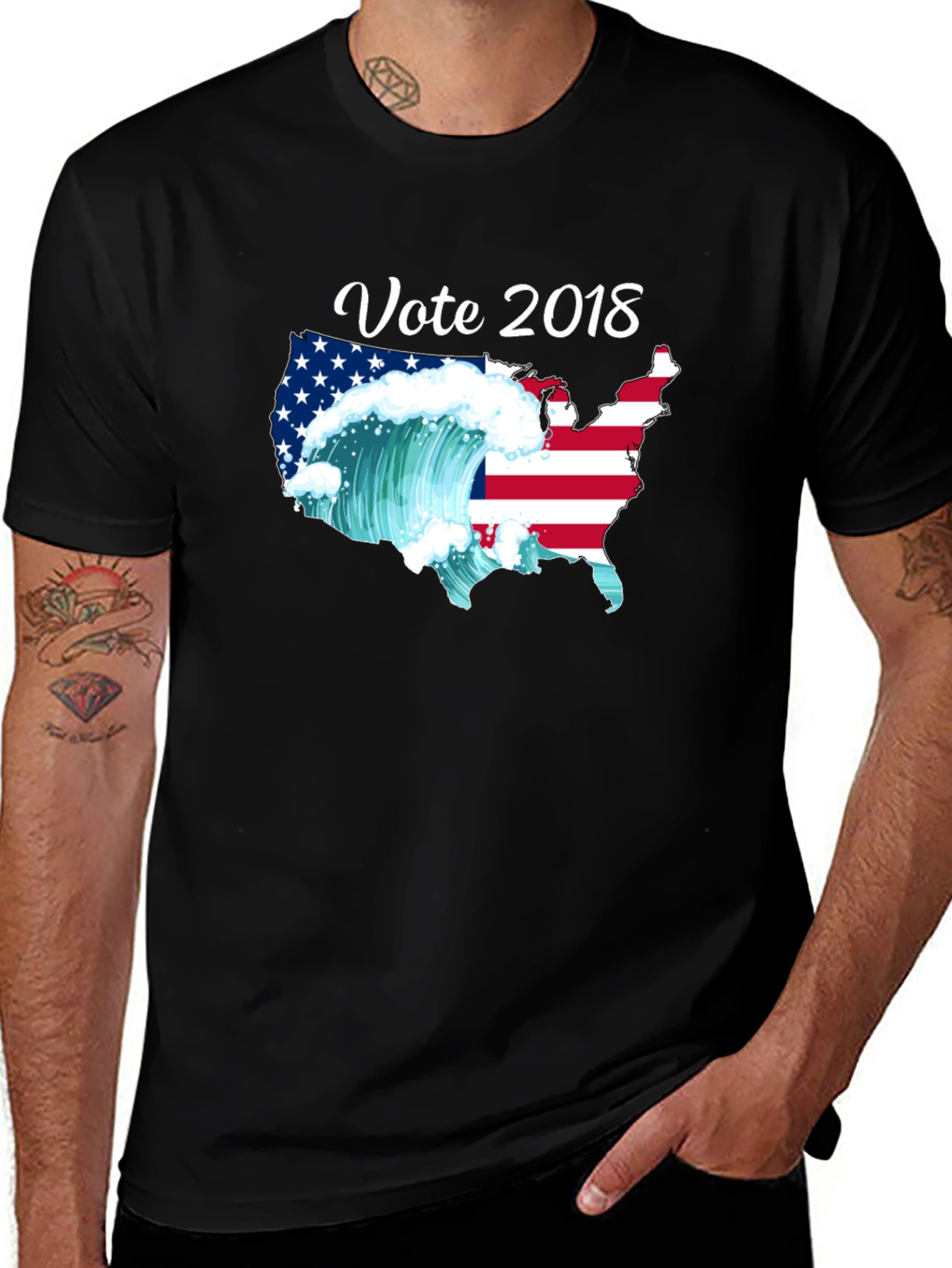 Vote 2018 USA Political Wave T-Shirt