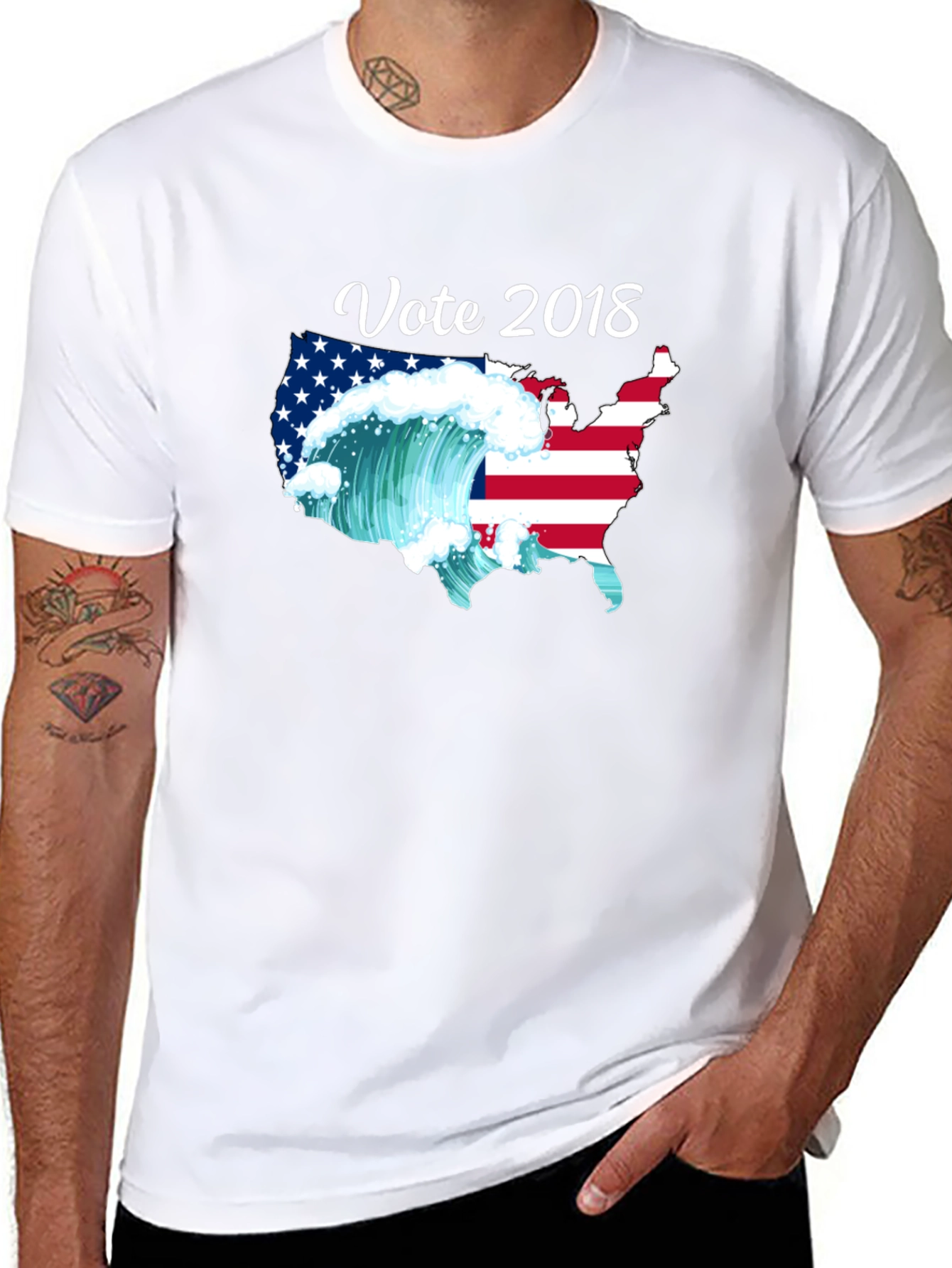Vote 2018 USA Political Wave T-Shirt