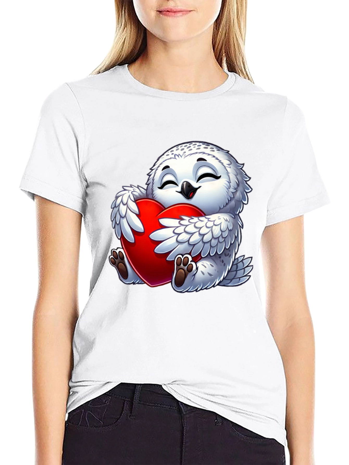 Cute Owl Heart Valentines Day T-Shirt