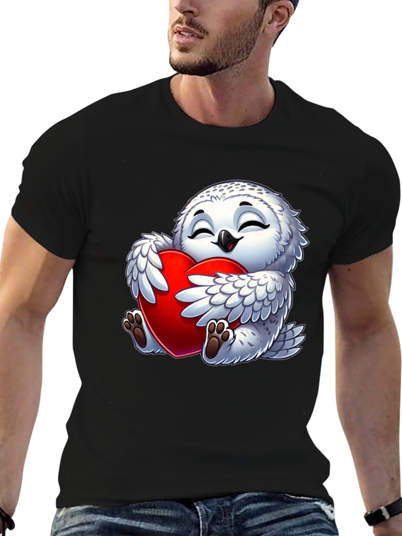 Cute Owl Heart Valentines Day T-Shirt