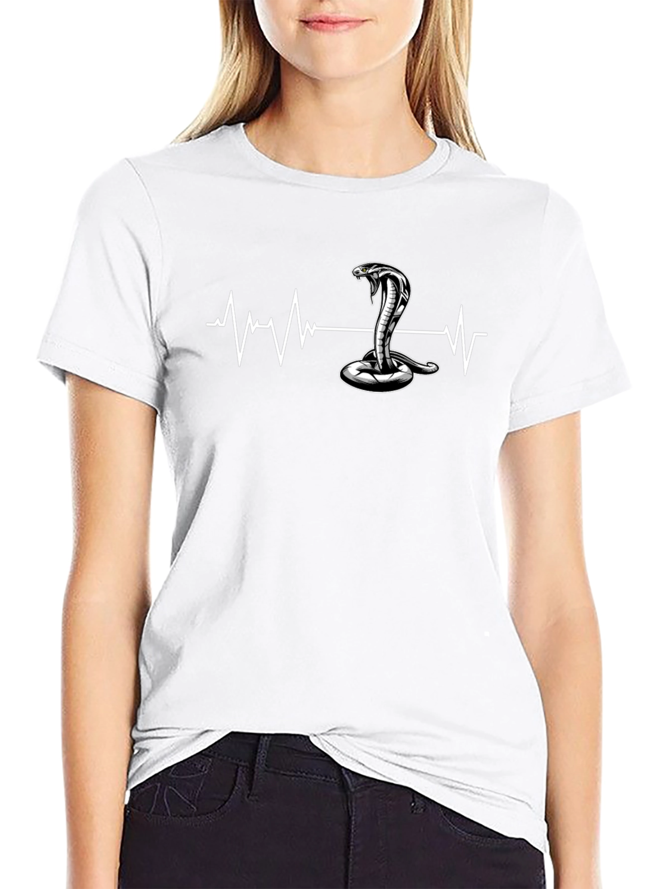 Cobra Heartbeat Graphic T-Shirt - Black