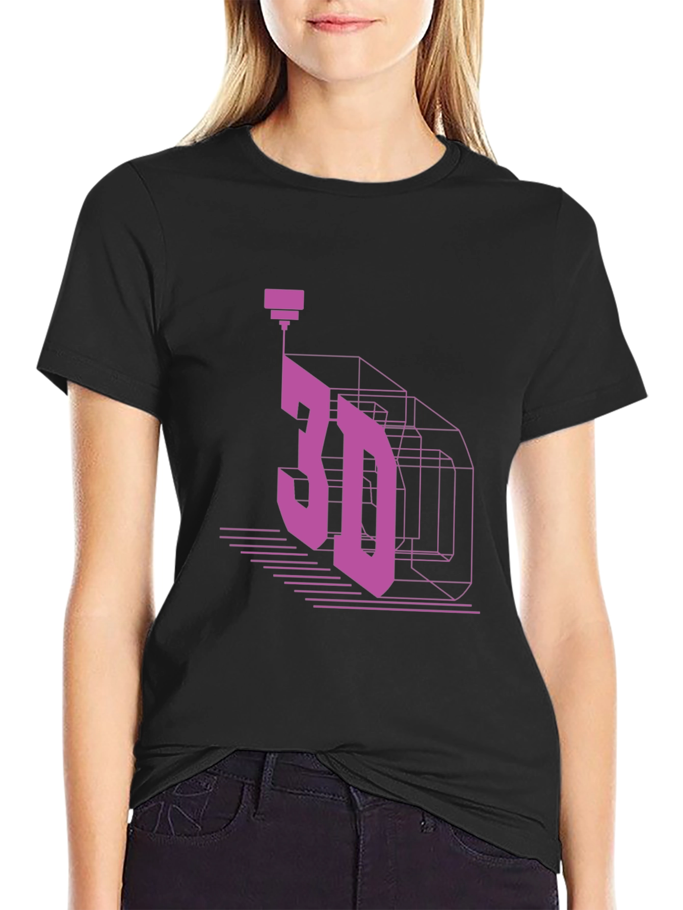3D Printing Black T-Shirt - Cool Graphic Tee