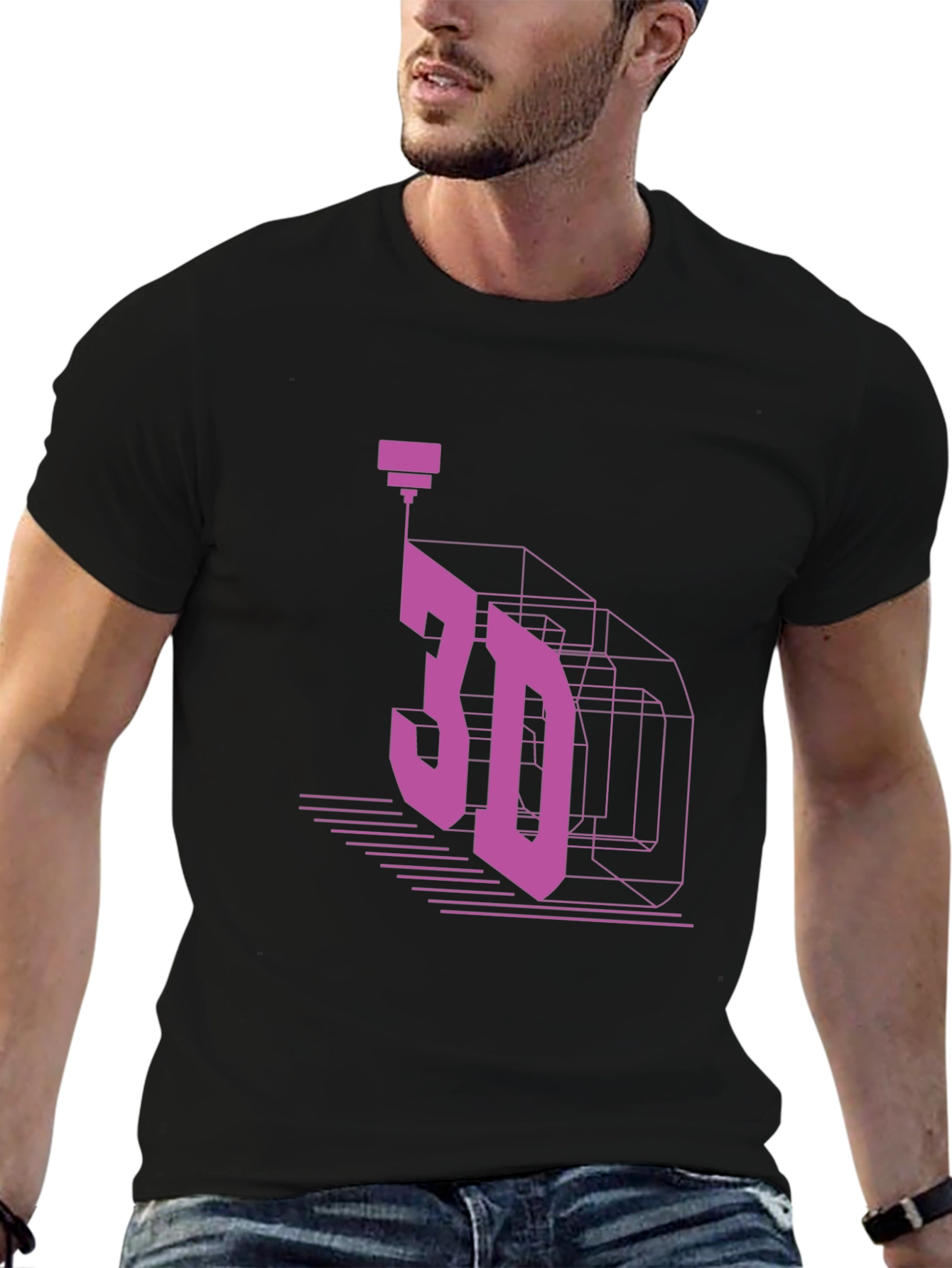 3D Printing Black T-Shirt - Cool Graphic Tee
