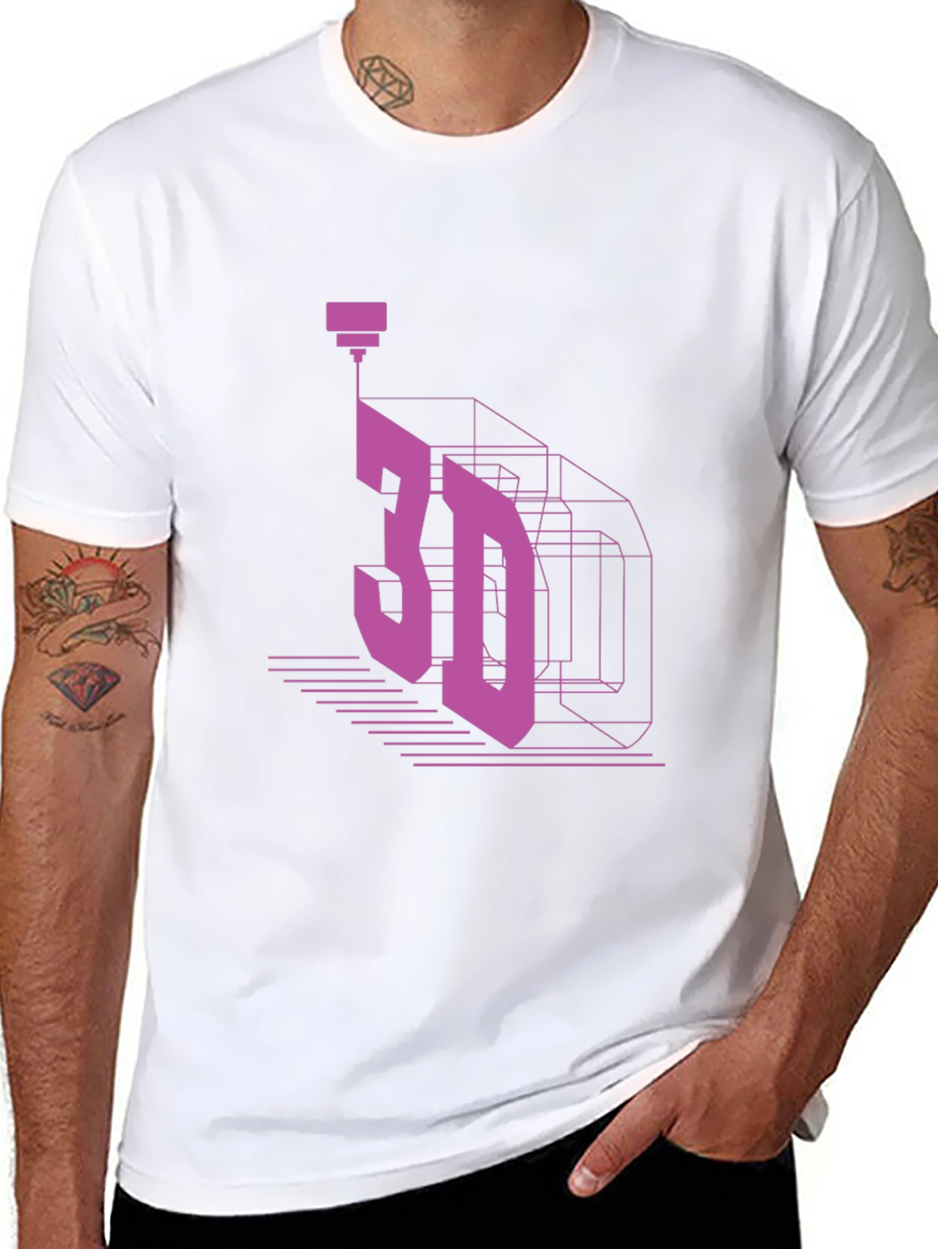 3D Printing Black T-Shirt - Cool Graphic Tee