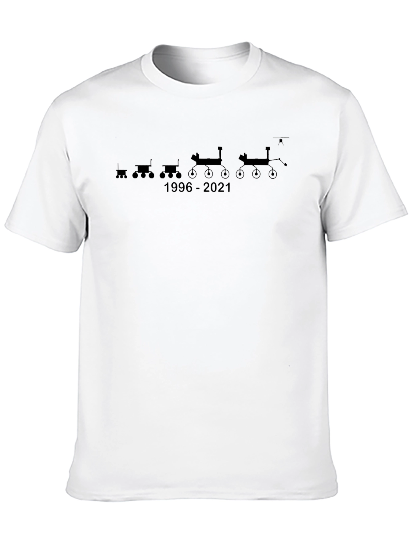 Mars Rover Evolution Black T-Shirt - 1996 to 2021