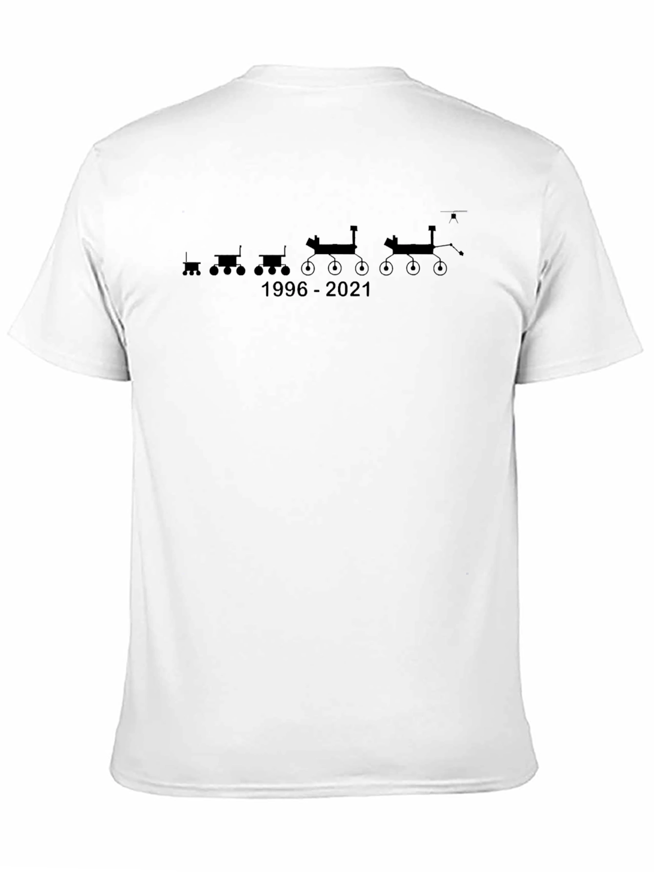 Mars Rover Evolution Black T-Shirt - 1996 to 2021