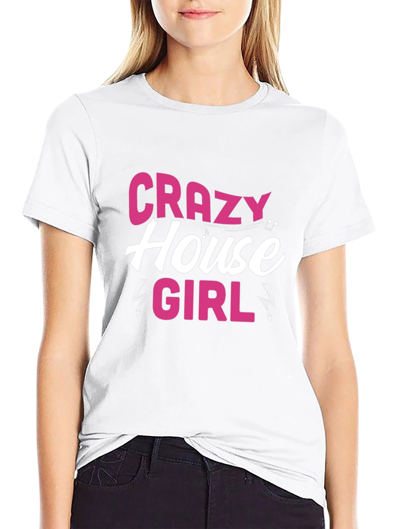 Crazy House Girl Black T-Shirt