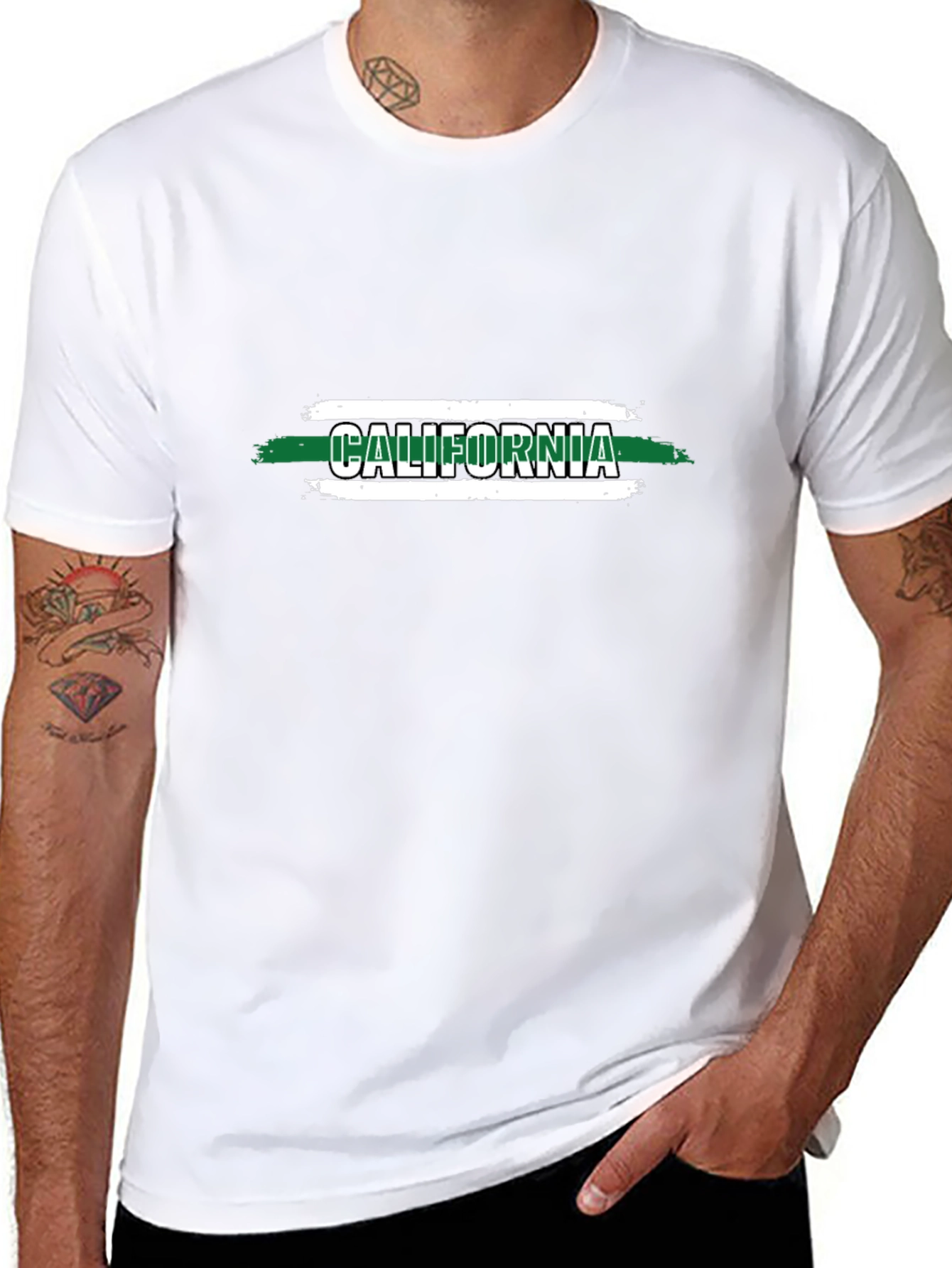 California T-Shirt - Black Graphic Print
