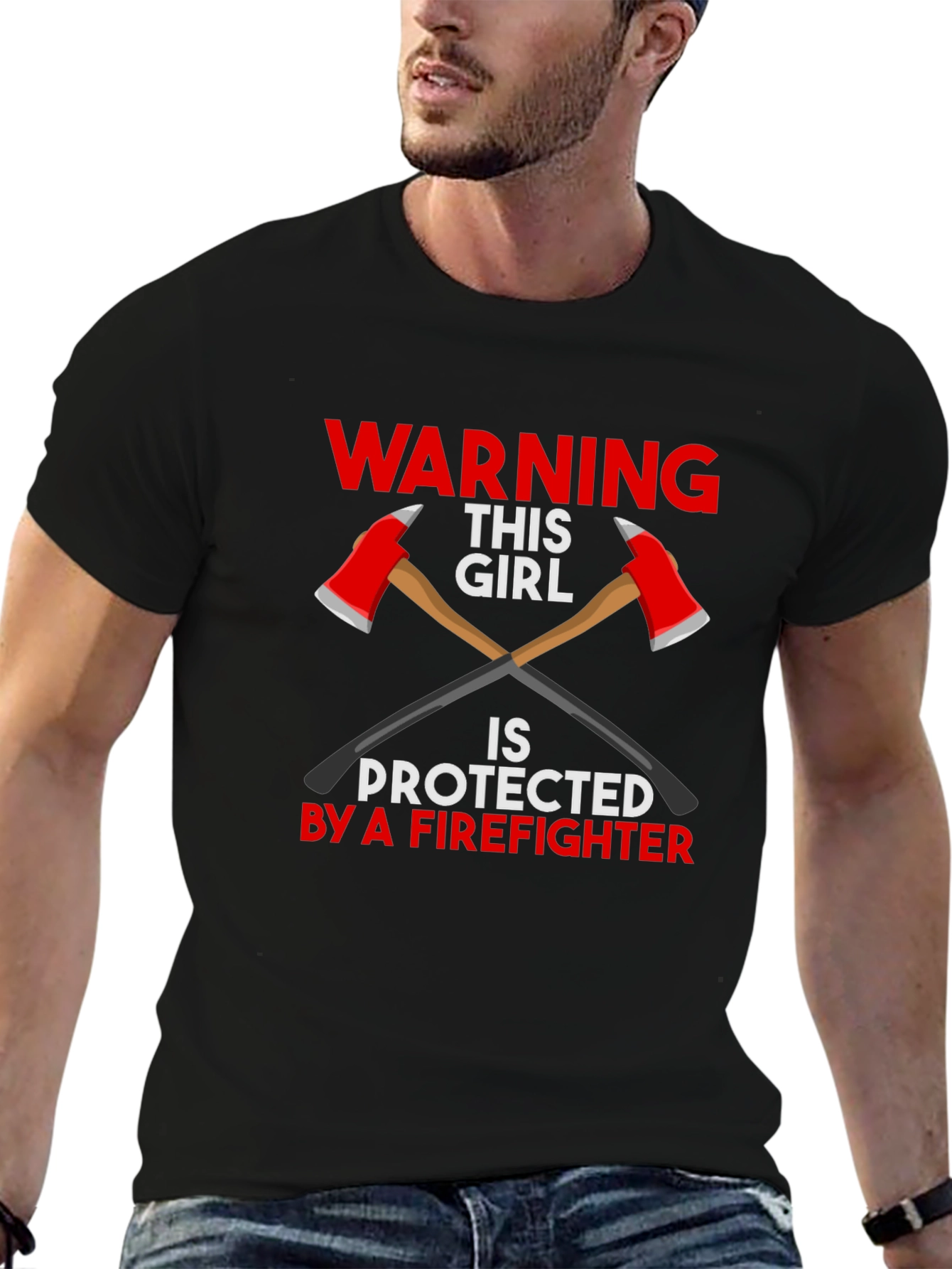 Warning Firefighters Girl T-Shirt