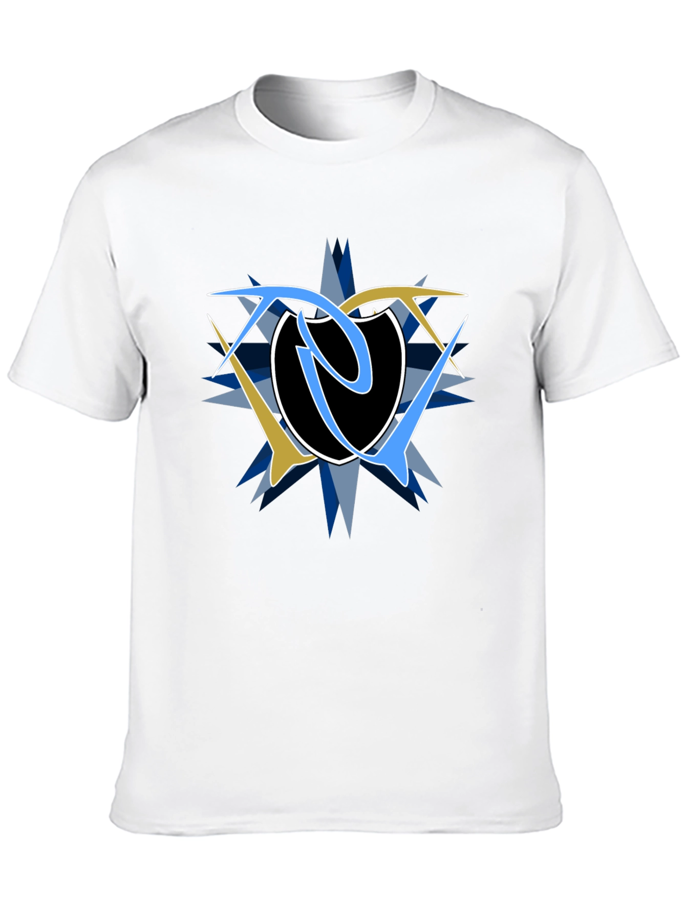 Abstract Graphic Print Black Tee