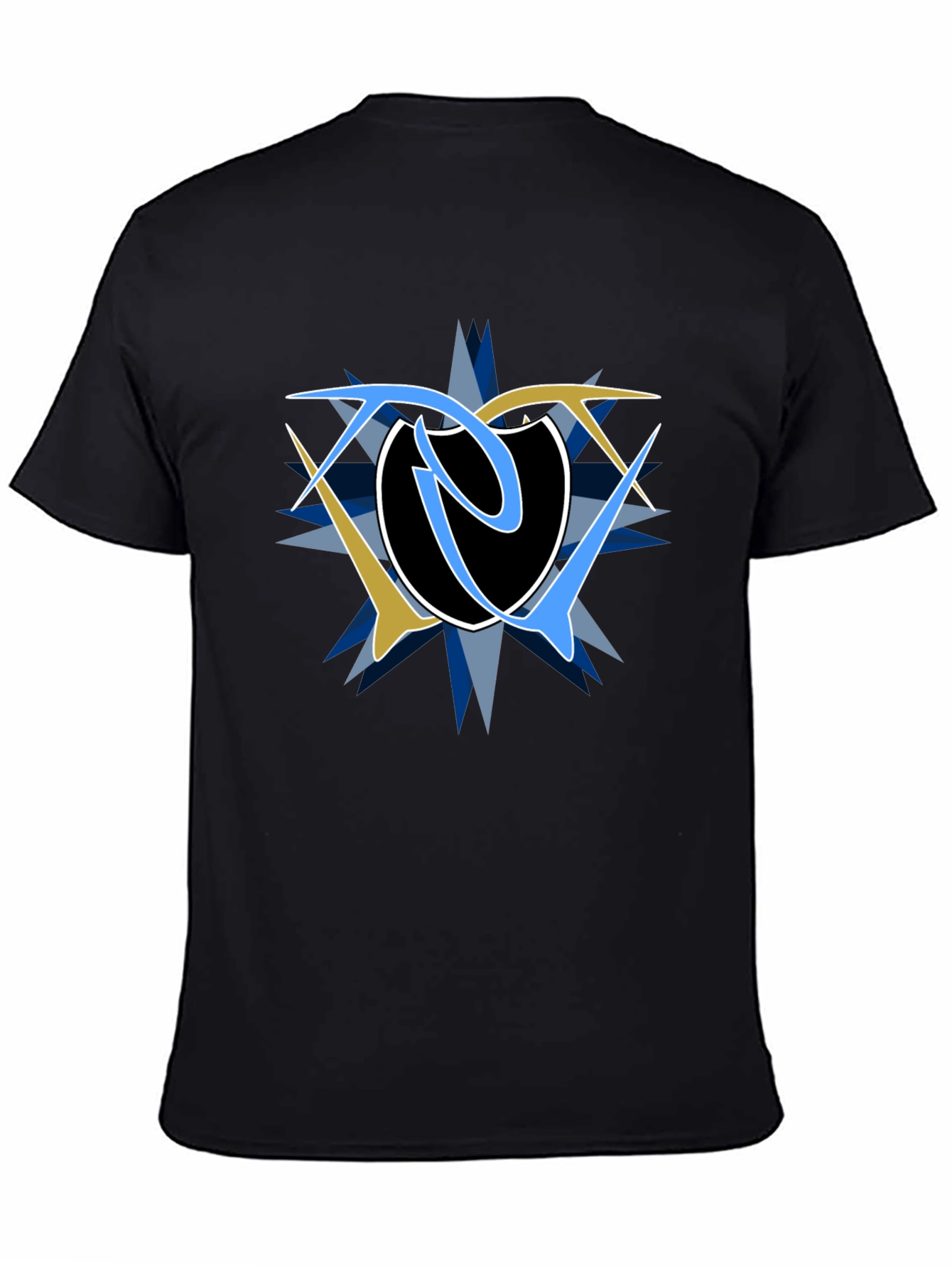 Abstract Graphic Print Black Tee