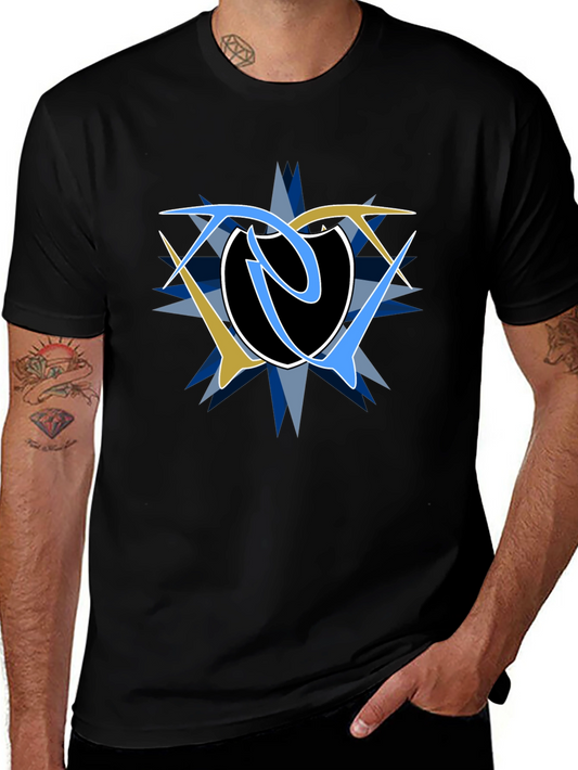 Abstract Graphic Print Black Tee