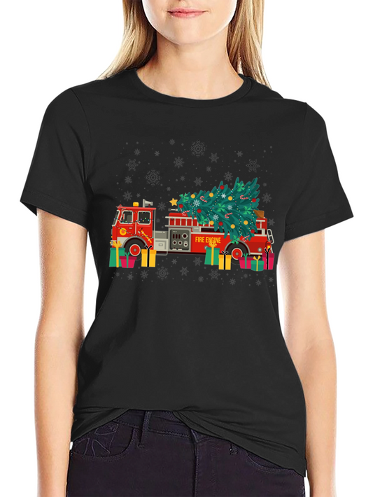 Festive Fire Engine Christmas T-Shirt