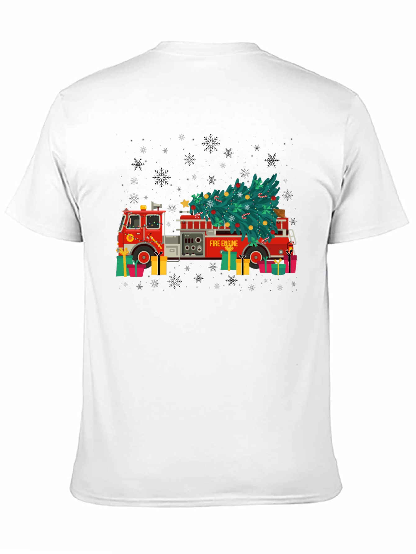 Festive Fire Engine Christmas T-Shirt