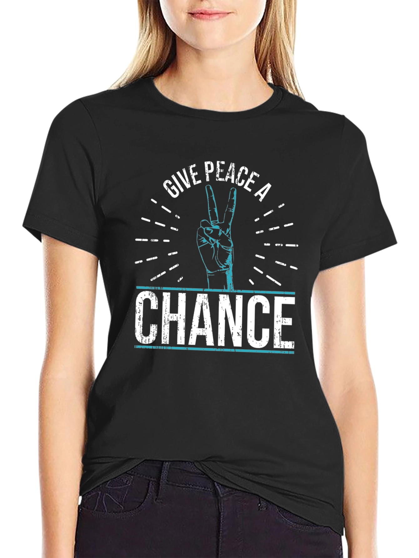Give Peace A Chance Graphic Tee - Black