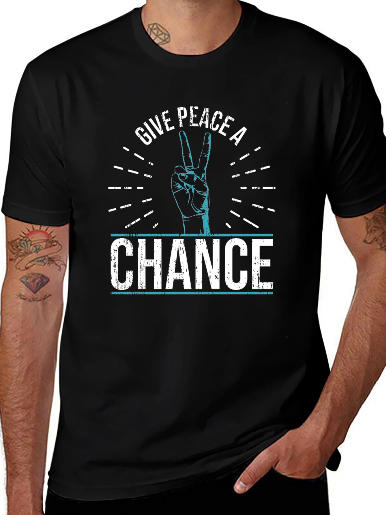 Give Peace A Chance Graphic Tee - Black