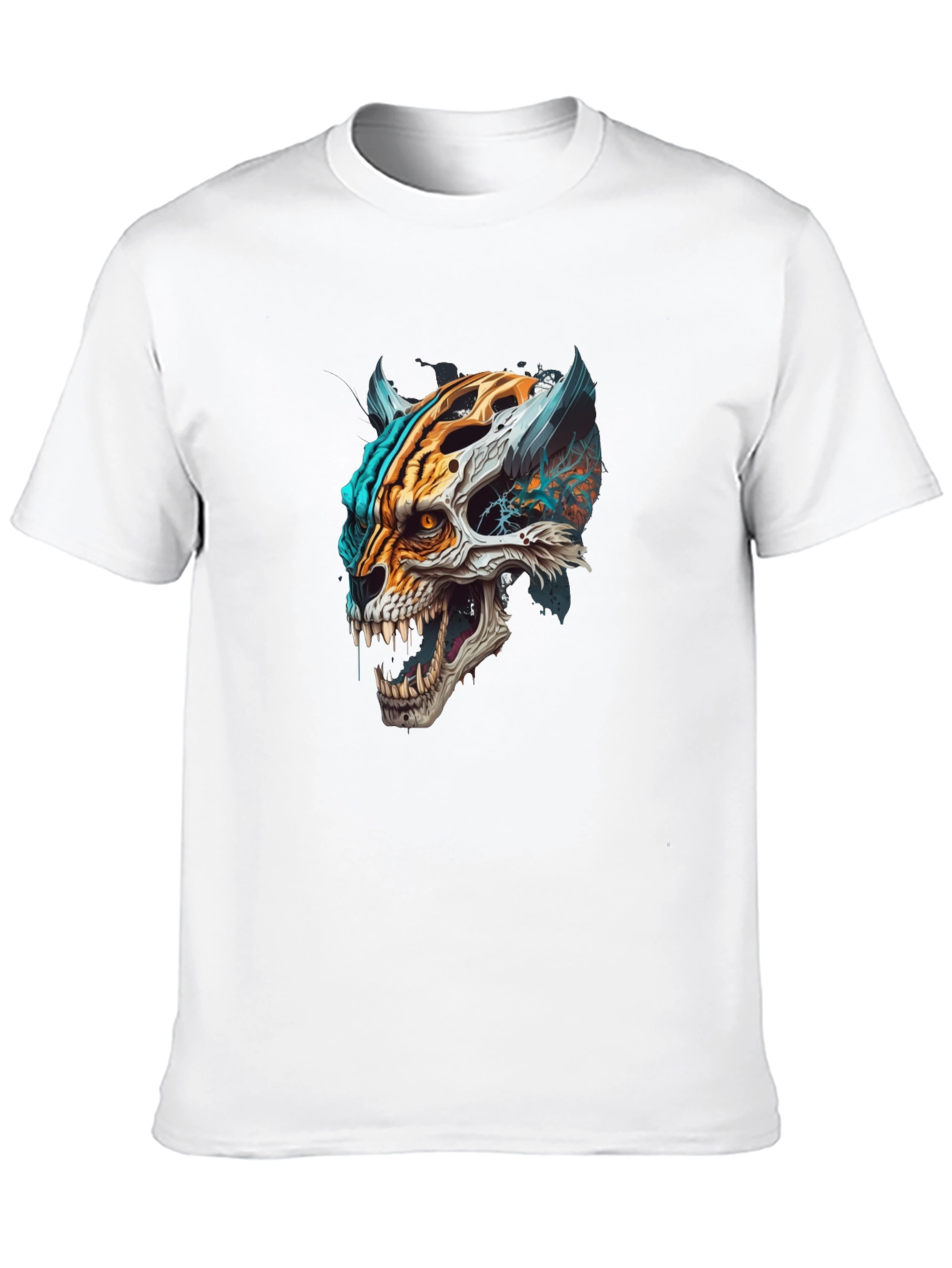 Tiger Skull Graphic Black T-Shirt